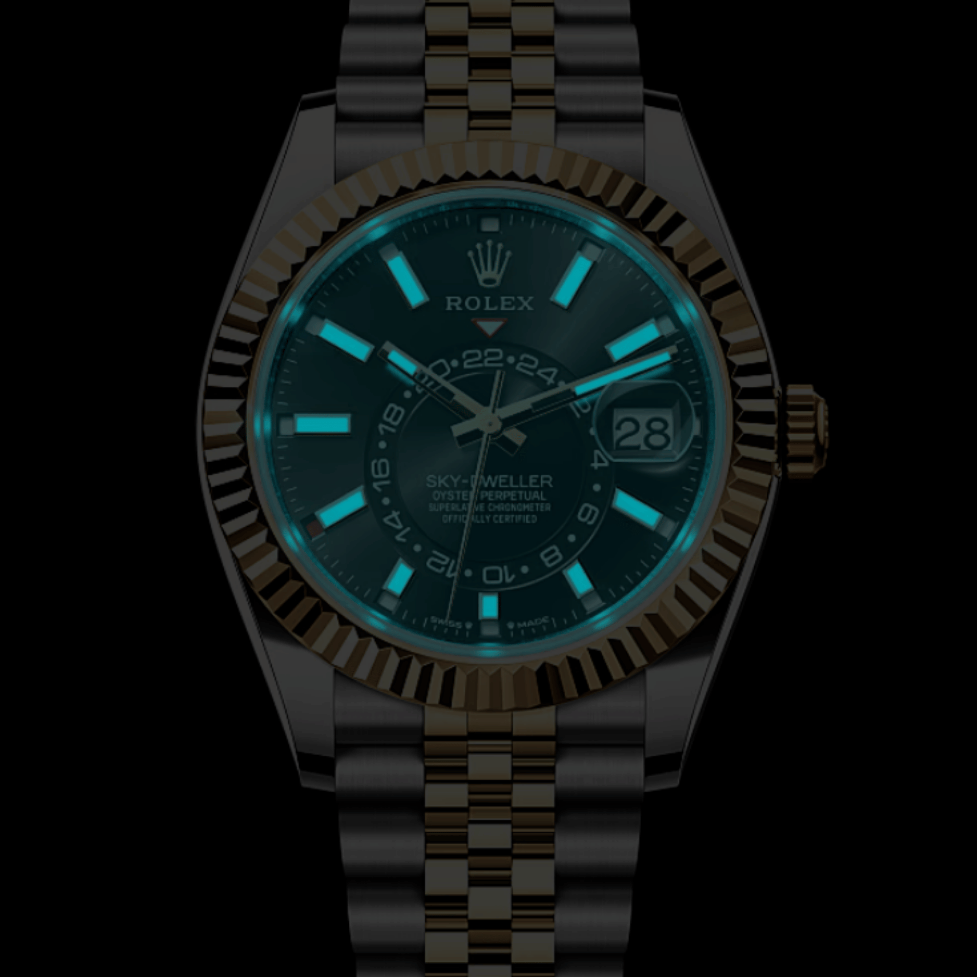 Sky-Dweller Yellow Gold & Steel Jubilee Black Dial 42mm Product Image 2