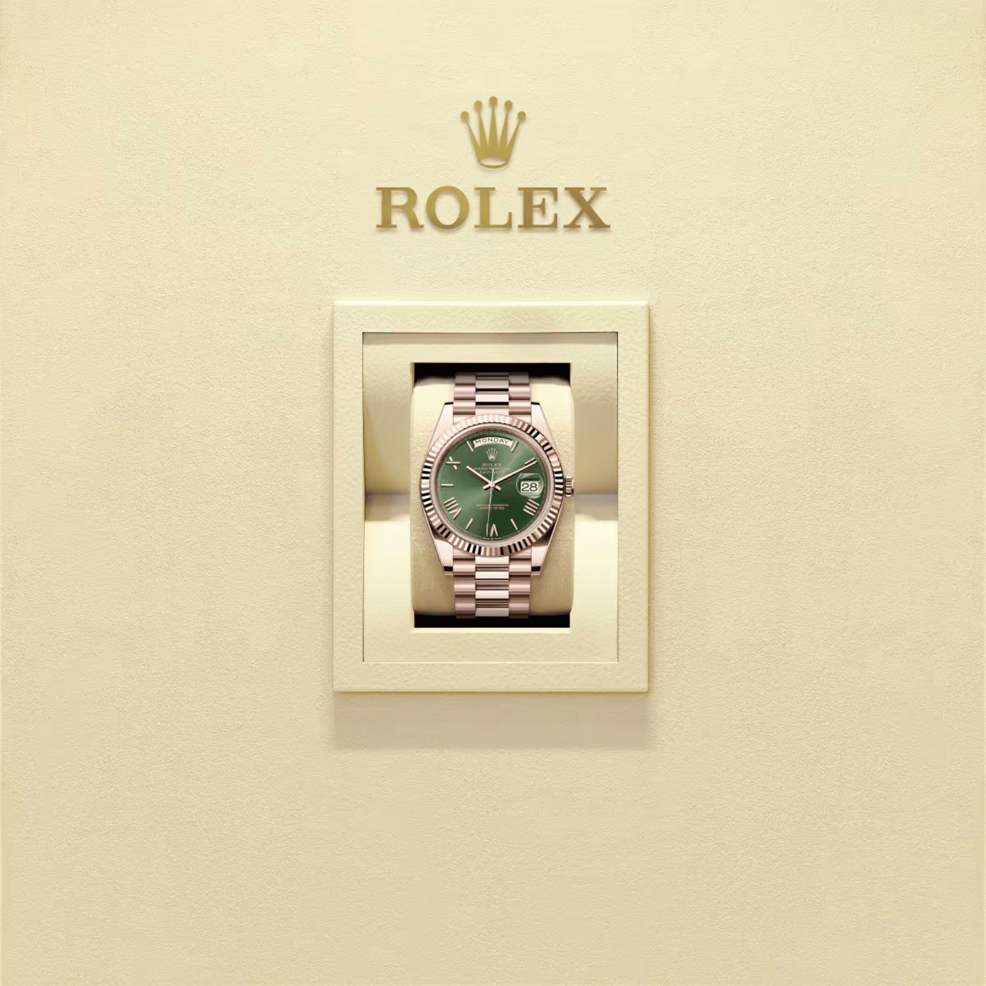 Day-Date Rose Gold Green Olive Dial 40mm Product Image 4