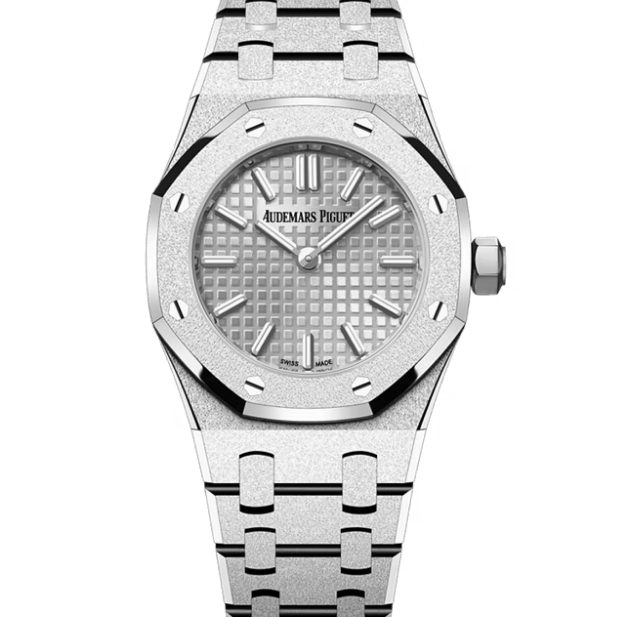 Royal Oak Mini Frosted White Gold Silver Dial 23mm Product Image 1