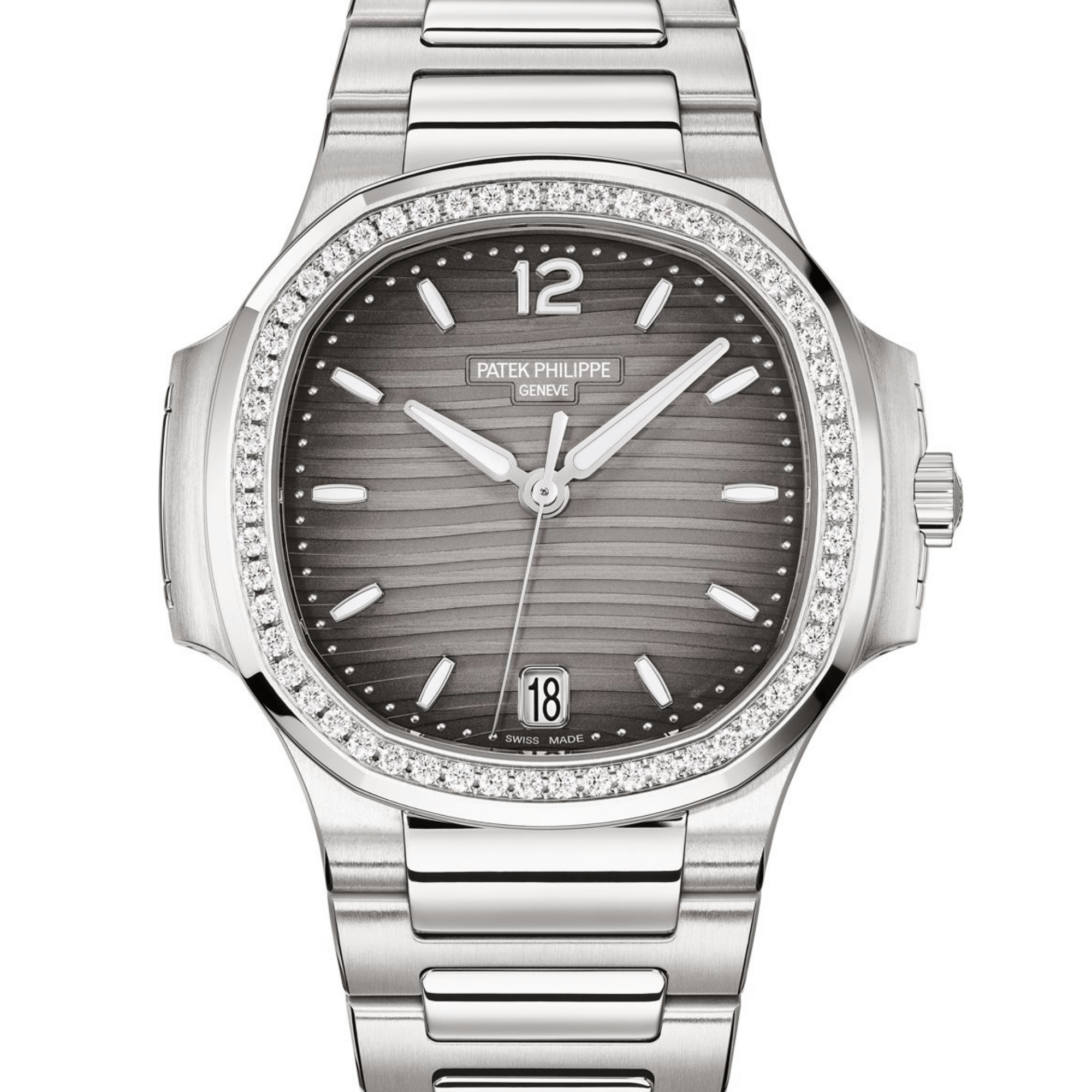Nautilus Ladies Automatic Steel Diamond Grey Dial 35mm Product Image 1