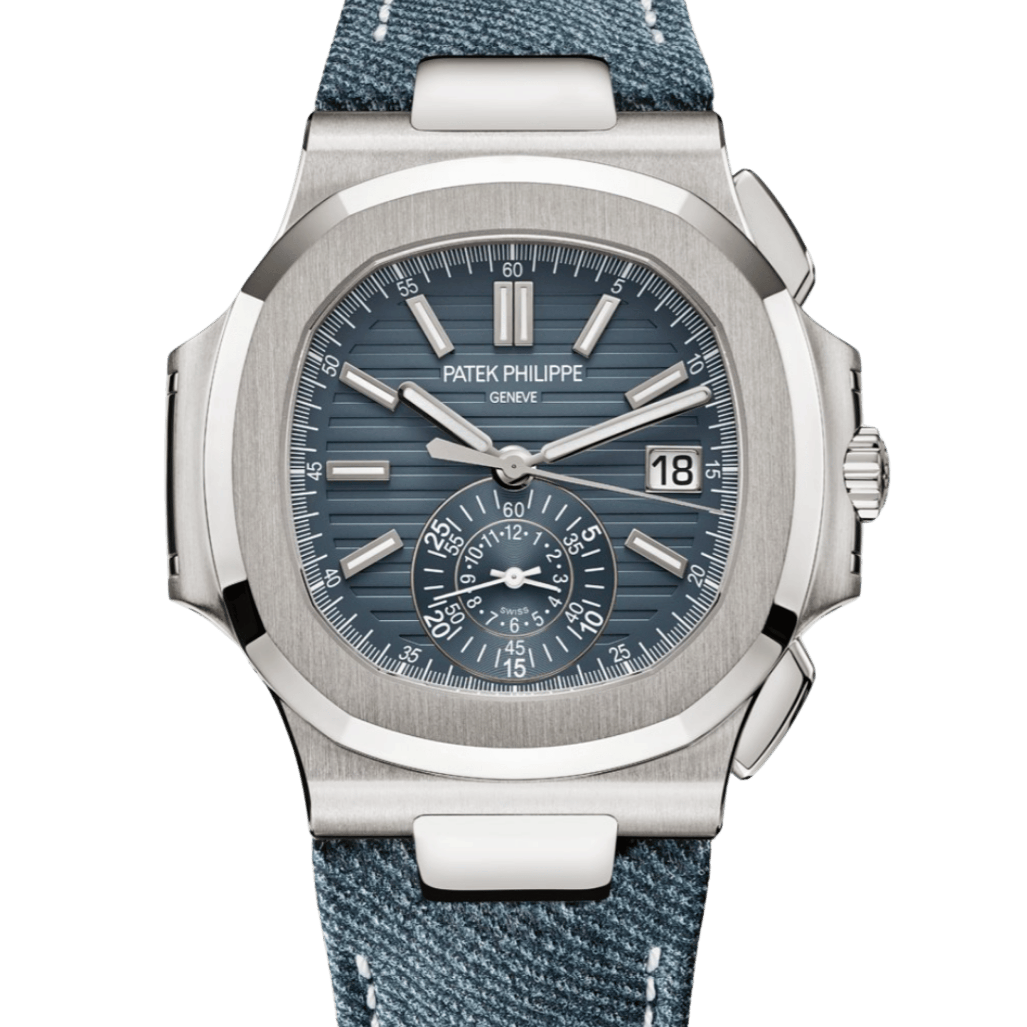 Nautilus Chronograph White Gold Blue Dial 40mm Product Image 1