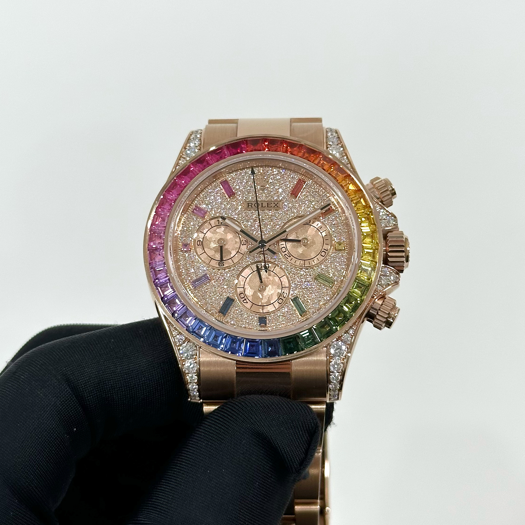 Daytona Rose Gold Rainbow Diamond Pave Dial 40mm Product Image 1