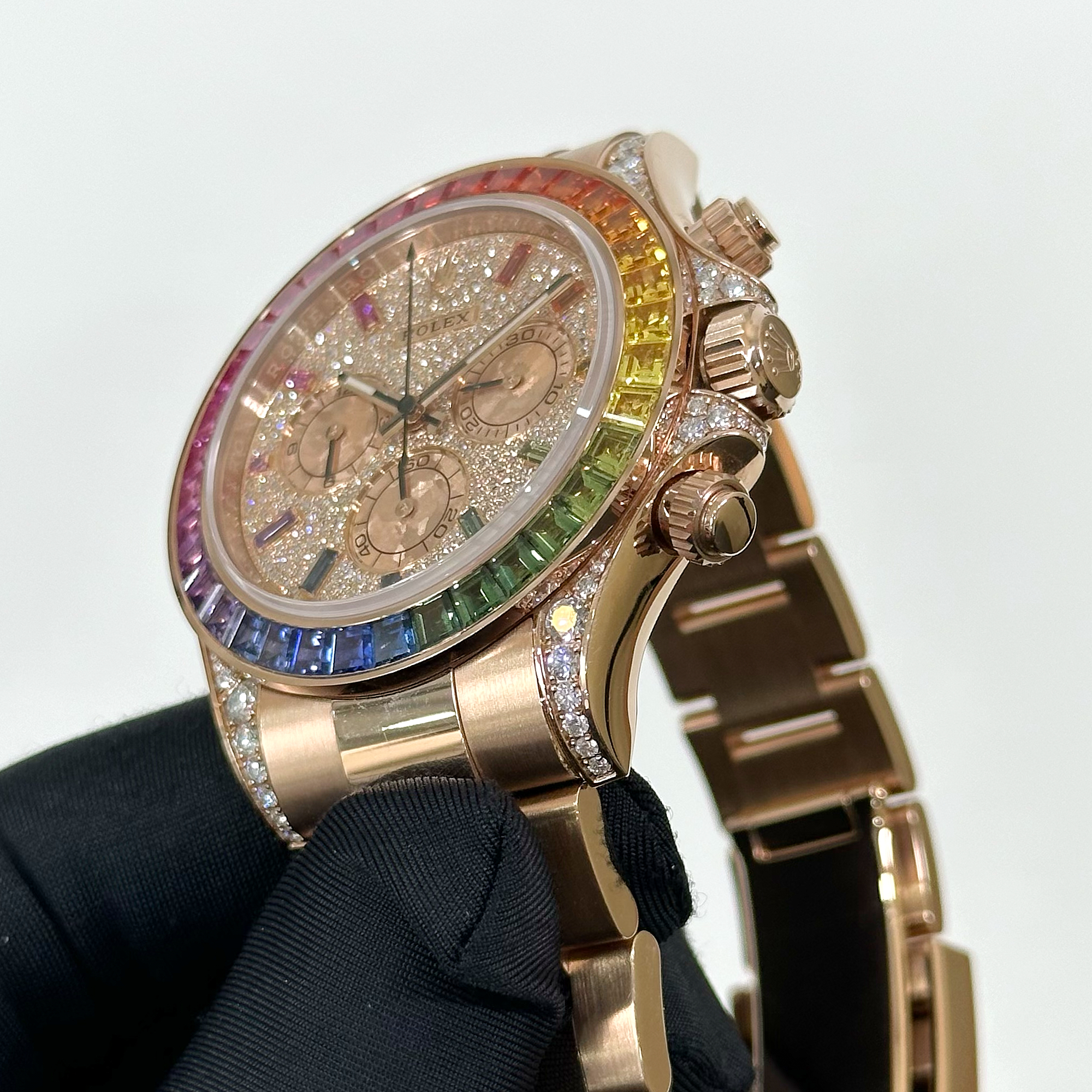 Daytona Rose Gold Rainbow Diamond Pave Dial 40mm Product Image 2