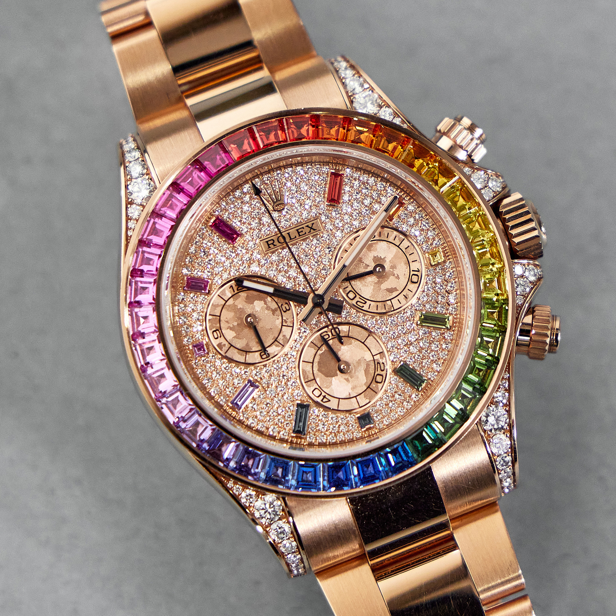 Daytona Rose Gold Rainbow Diamond Pave Dial 40mm Product Image 11