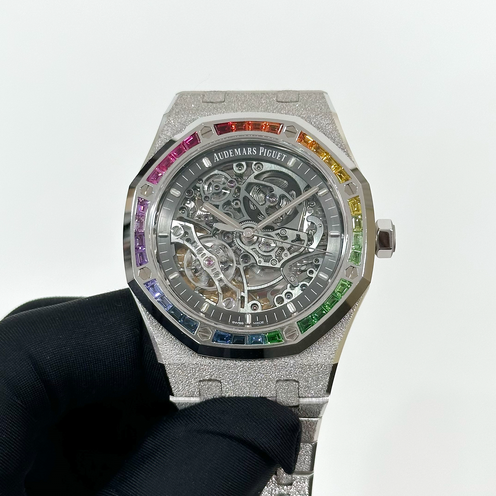 Royal Oak Double Balance Wheel Frosted White Gold Rainbow Openworked 41mm Product Image 1