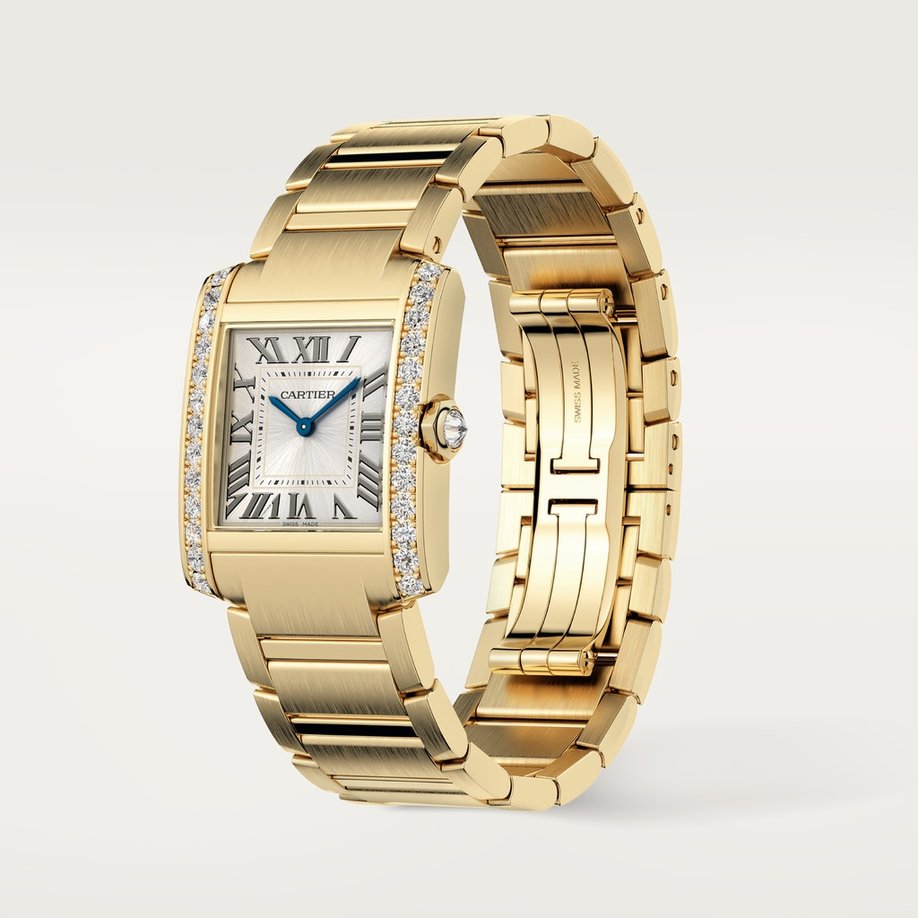 Tank Française Yellow Gold Diamond Golden Sunray Dial 27mm Product Image 2