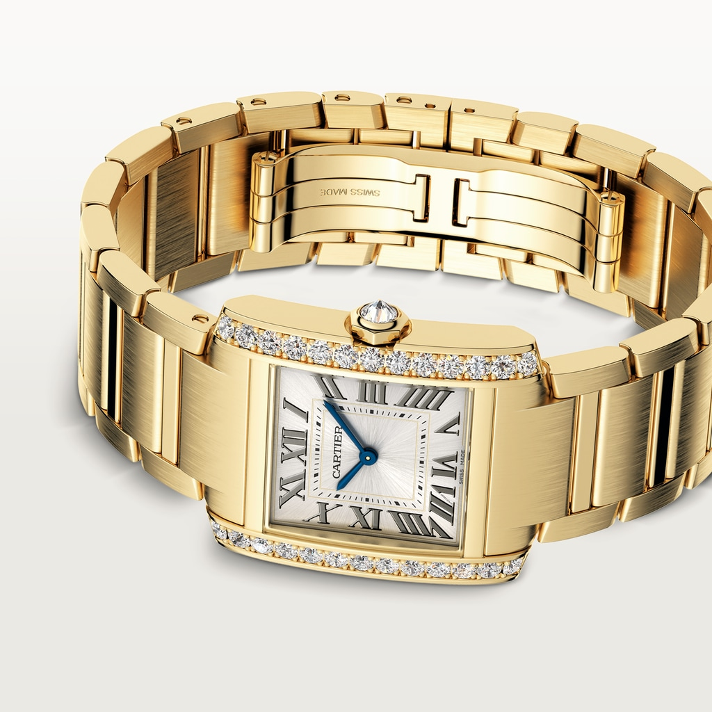 Tank Française Yellow Gold Diamond Golden Sunray Dial 27mm Product Image 3