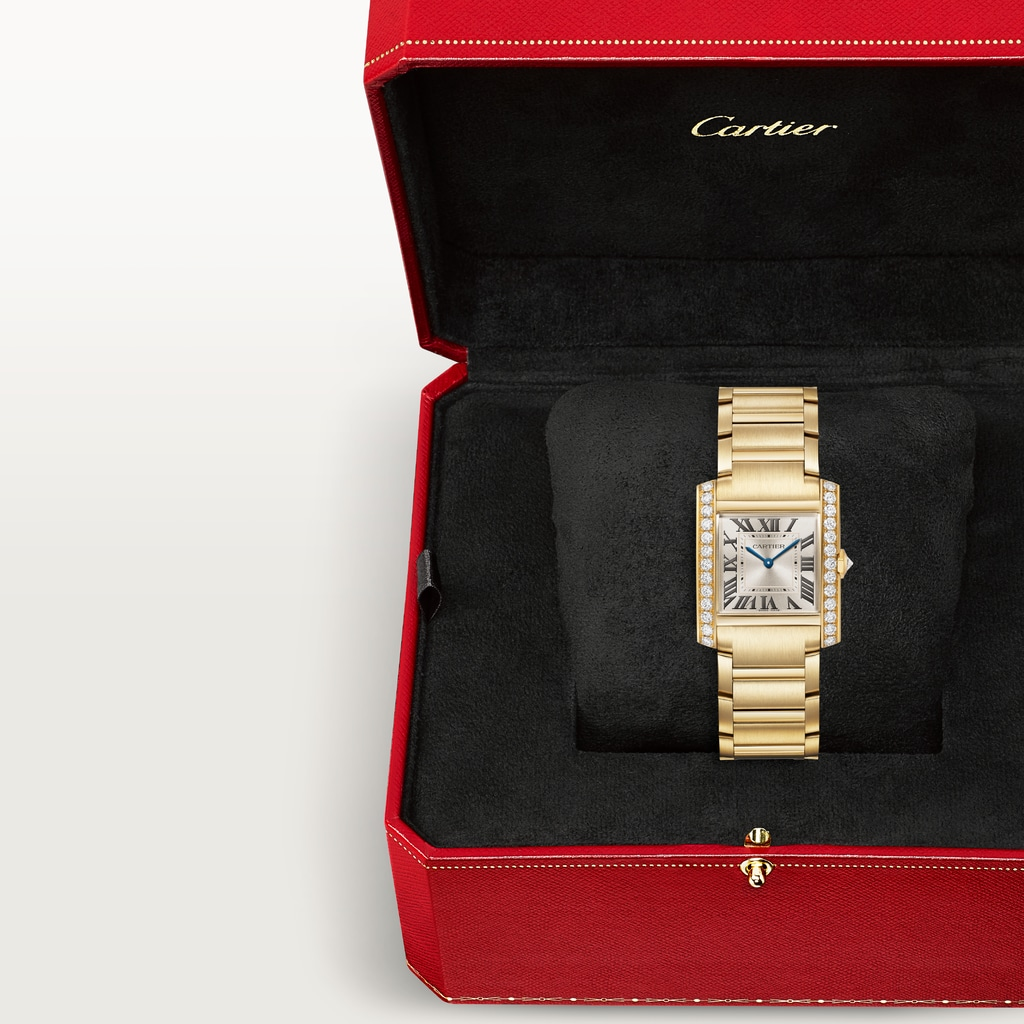 Tank Française Yellow Gold Diamond Golden Sunray Dial 27mm Product Image 8