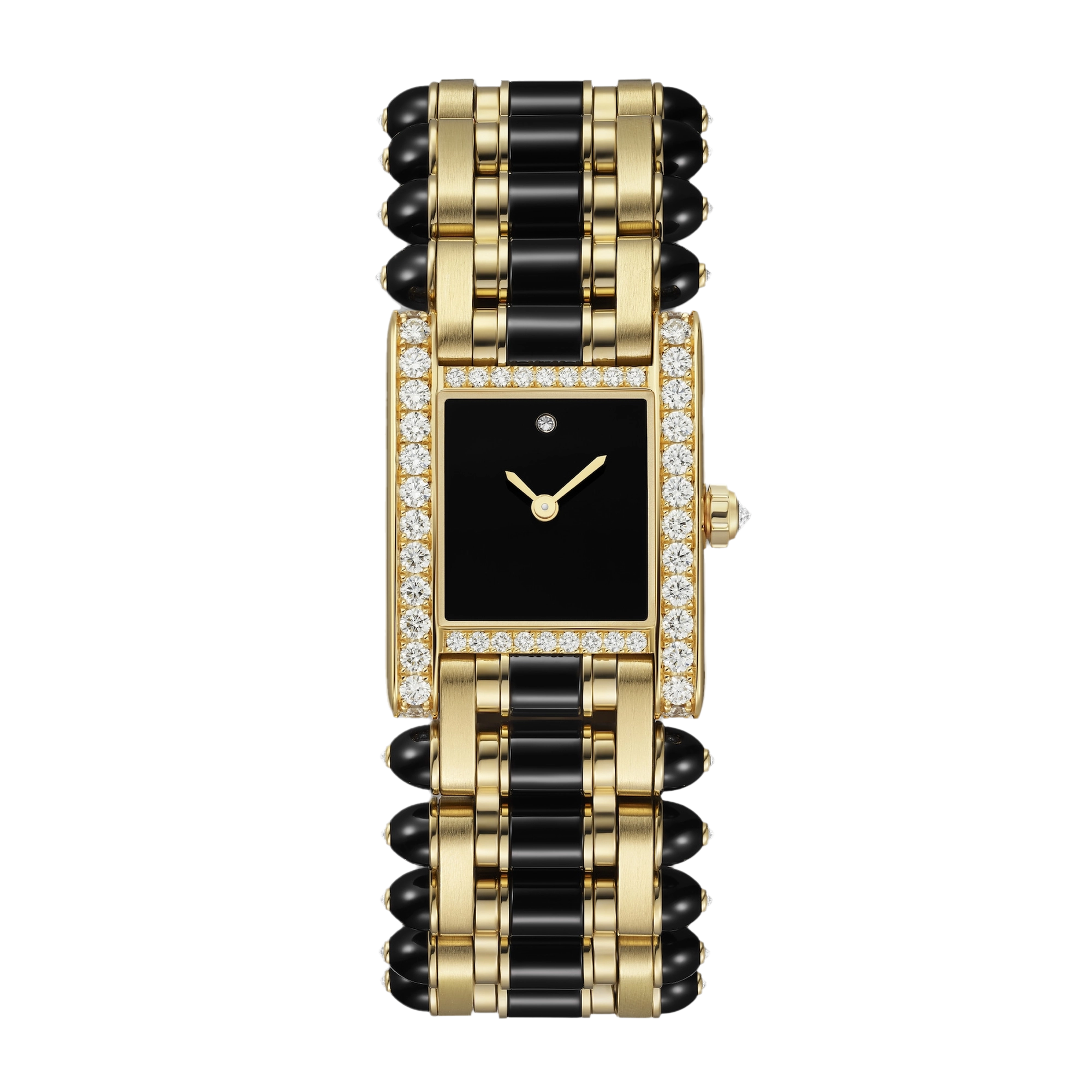 Tank Jewellery Yellow Gold Diamond Black Dial 24mm Product Image