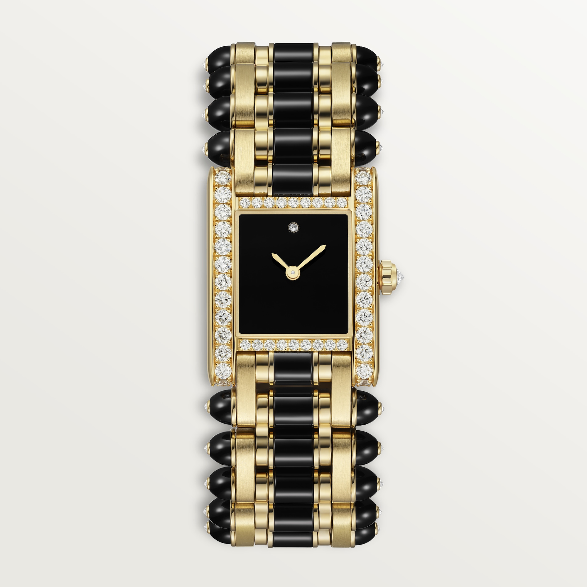 Tank Jewellery Yellow Gold Diamond Black Dial 24mm Product Image 3