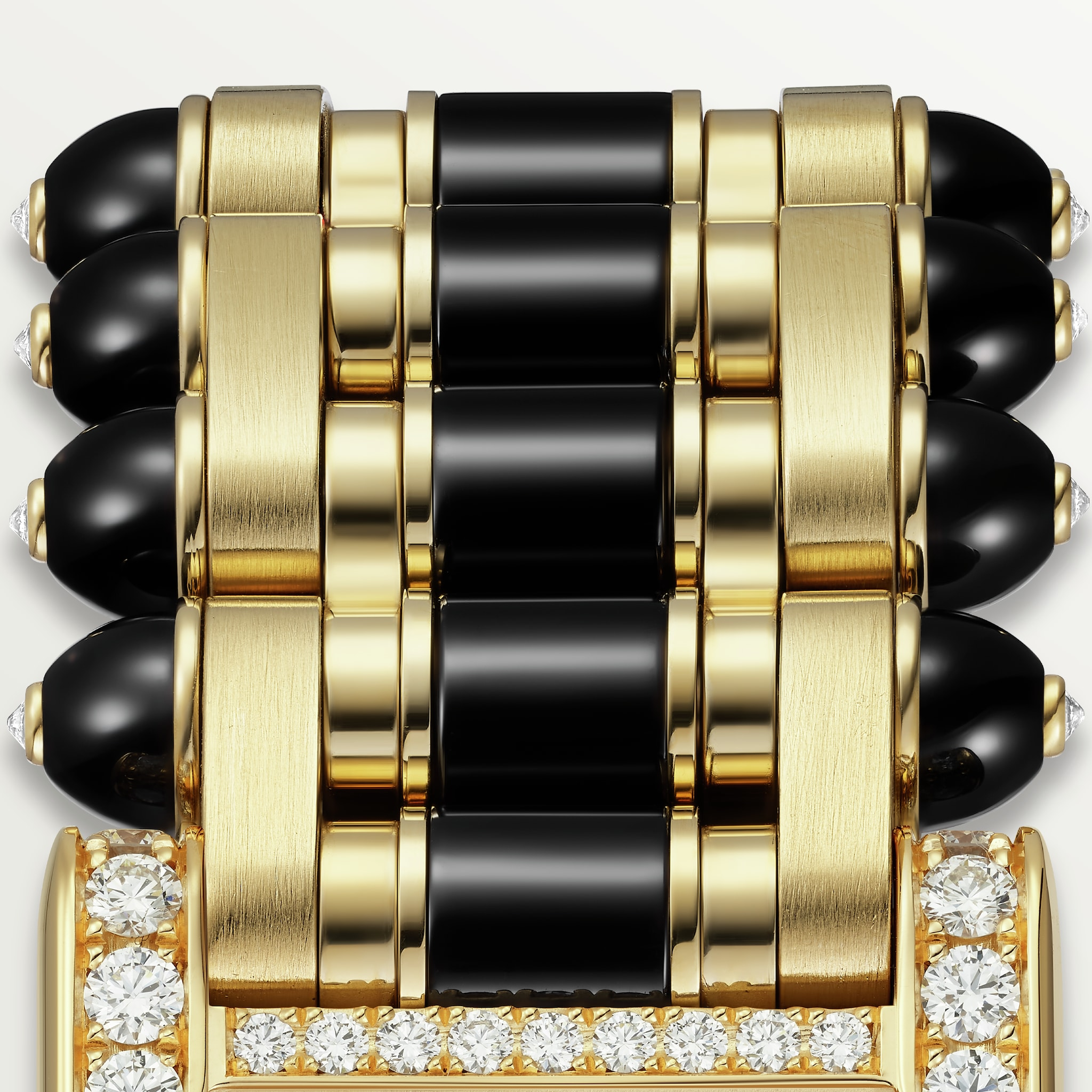 Tank Jewellery Yellow Gold Diamond Black Dial 24mm Product Image 2