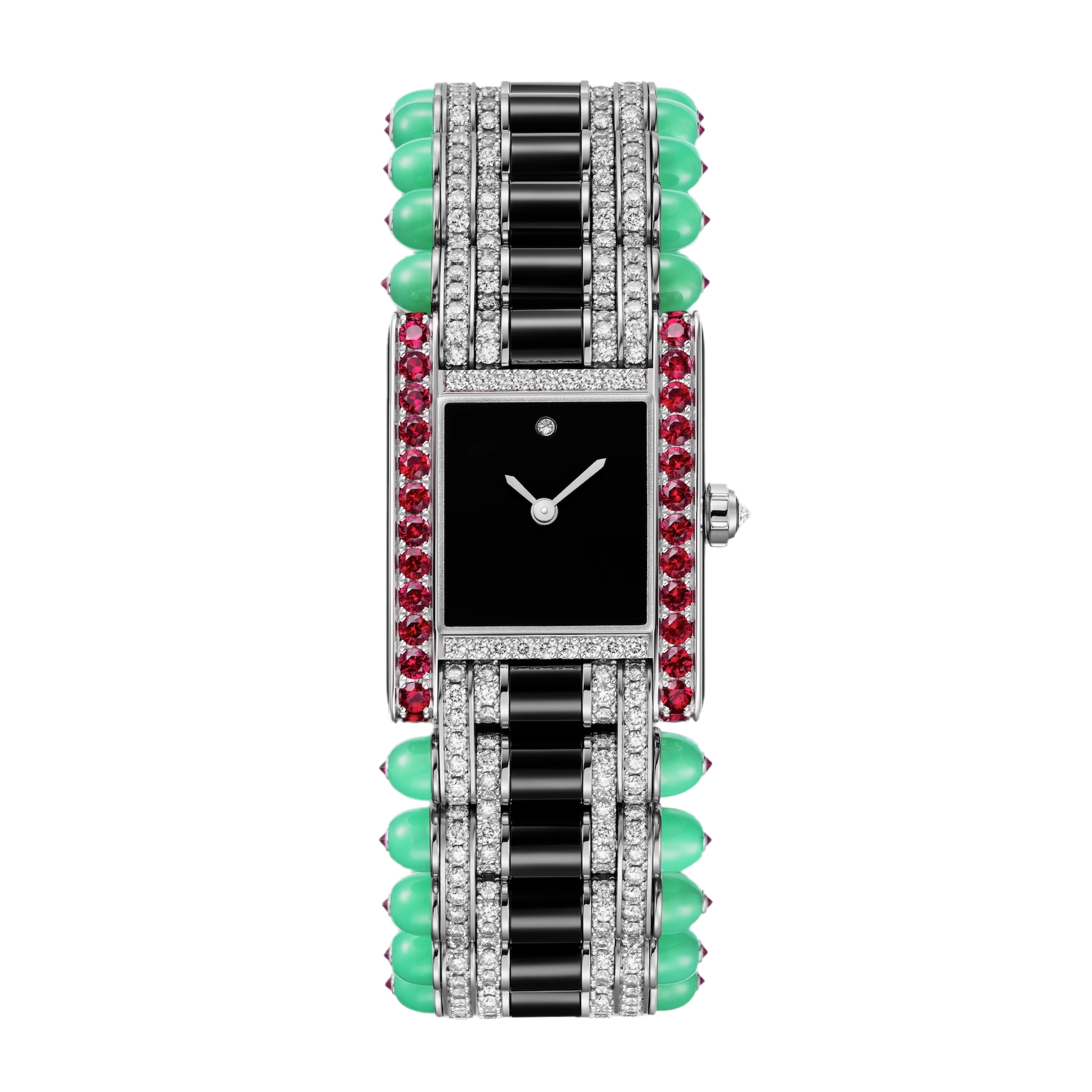 Tank Jewellery White Gold Diamond & Ruby Black Dial 24mm Product Image