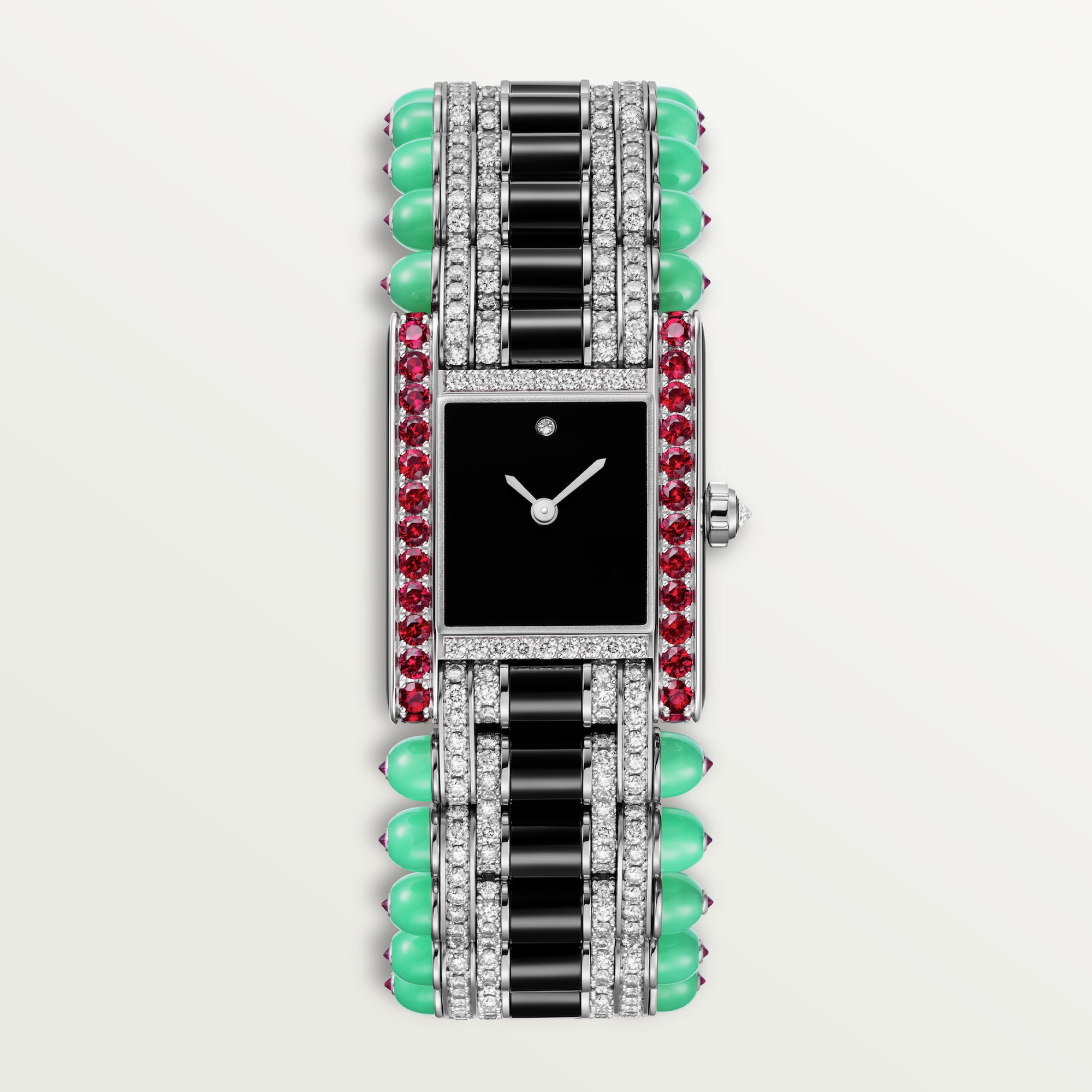 Tank Jewellery White Gold Diamond & Ruby Black Dial 24mm Product Image 3