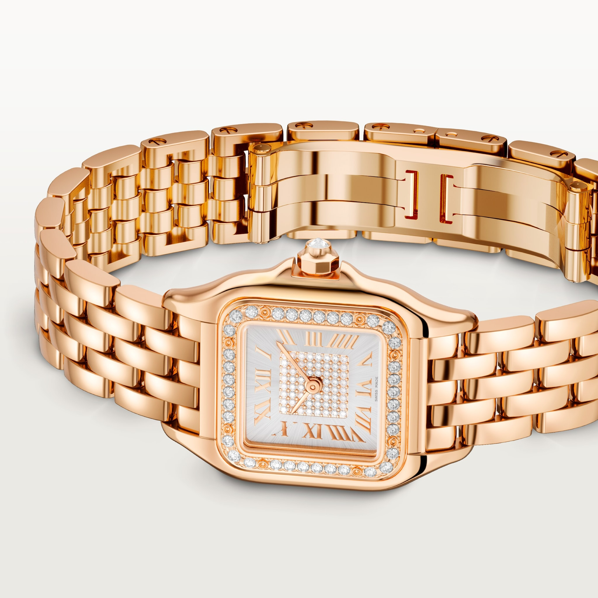 Panthère de Cartier Rose Gold Diamond Silver Pave Dial 22mm Product Image 2