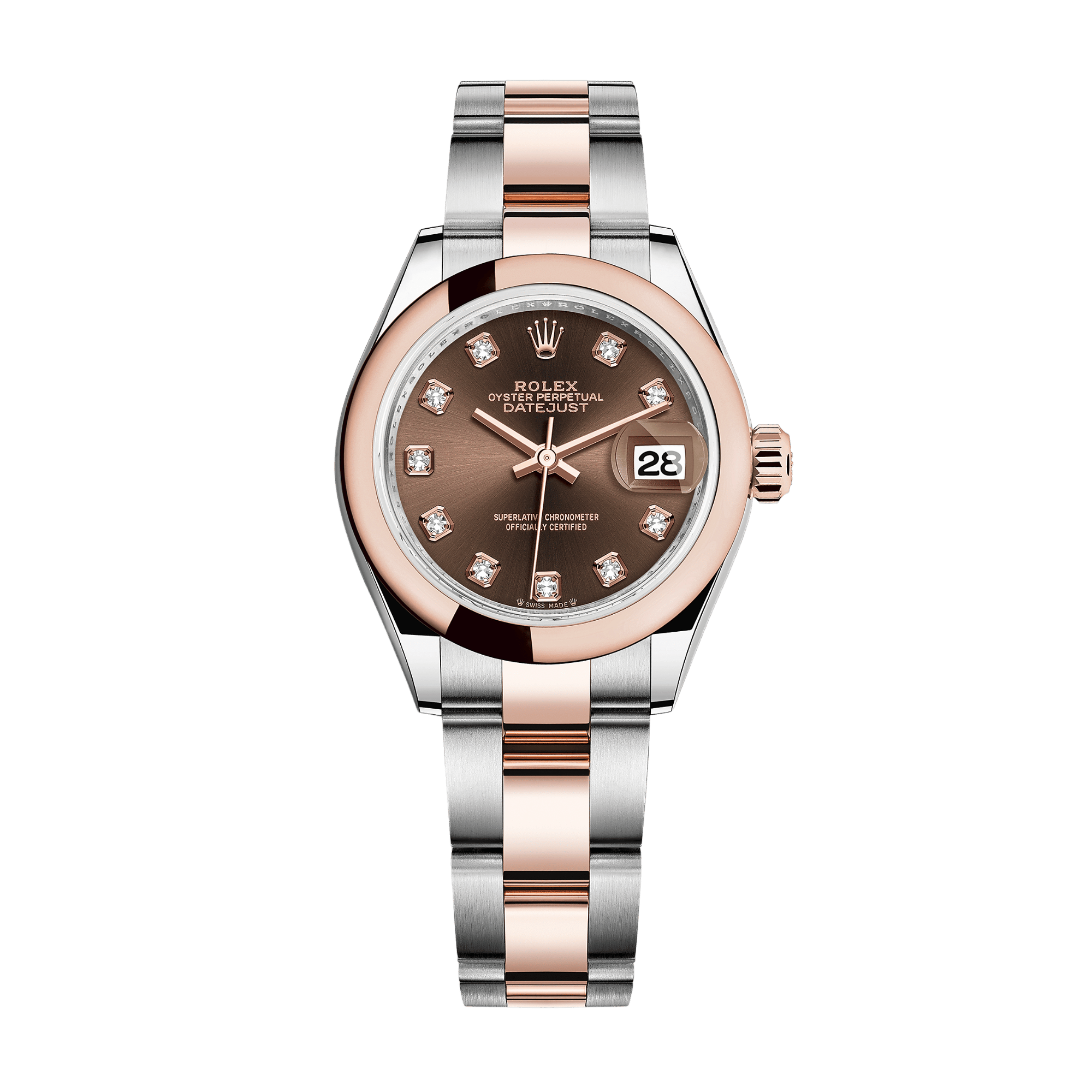 Rolex Lady-Datejust Rose Gold & Steel Brown Dial 28mm 279171