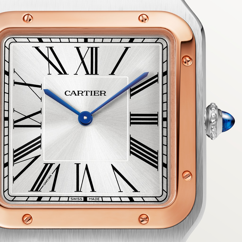 Santos-Dumont Rose Gold & Steel Silver Dial 33mm Product Image 1