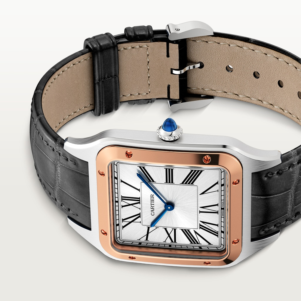 Santos-Dumont Rose Gold & Steel Silver Dial 33mm Product Image 2
