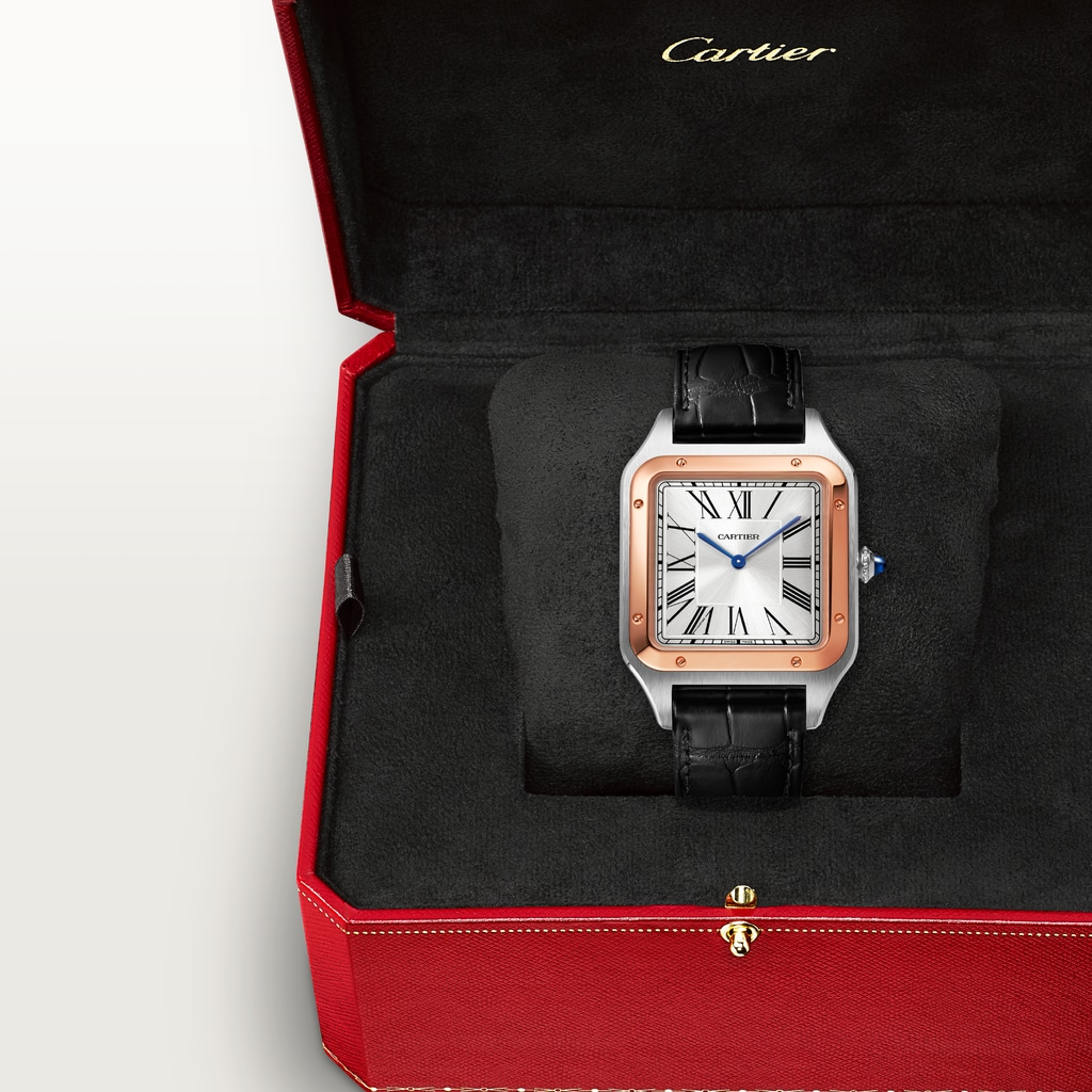 Santos-Dumont Rose Gold & Steel Silver Dial 33mm Product Image 5