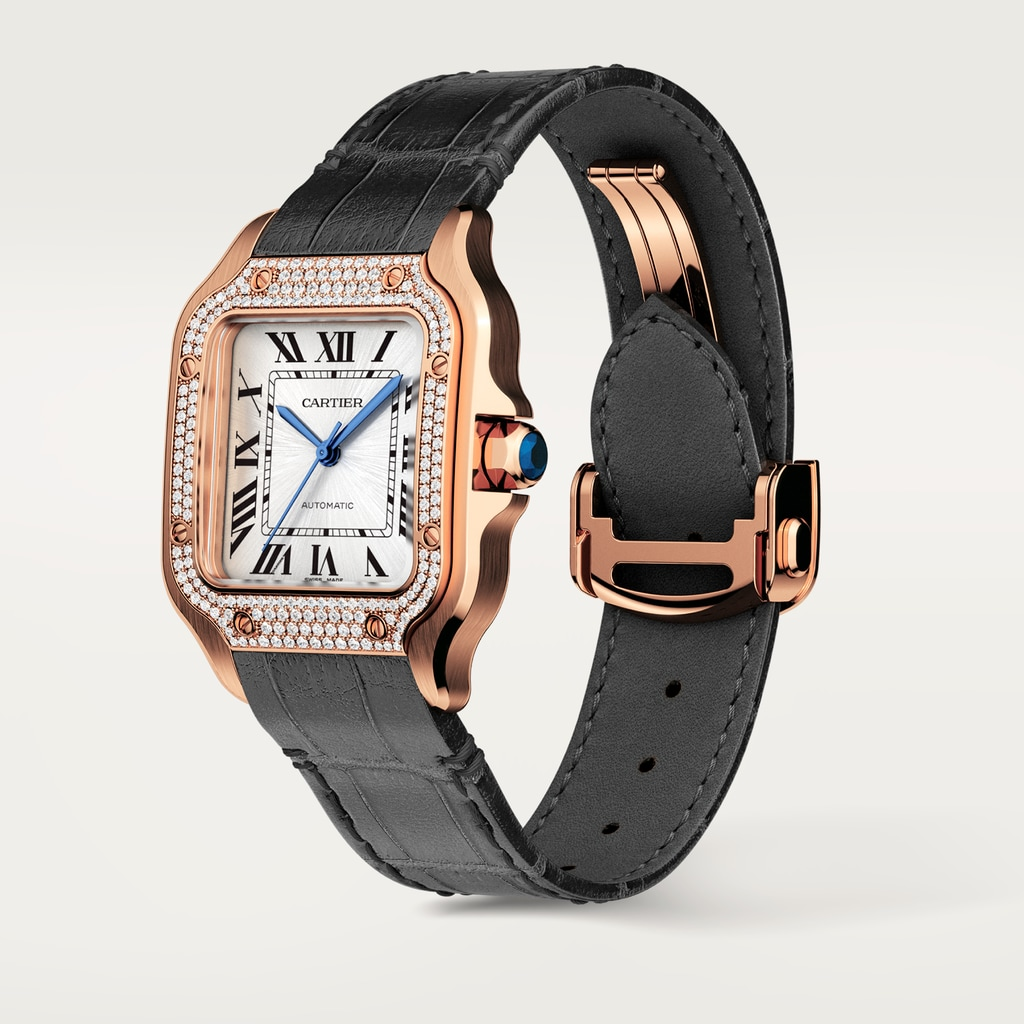 Santos de Cartier Rose Gold Diamond Silver Dial 35mm Product Image 2