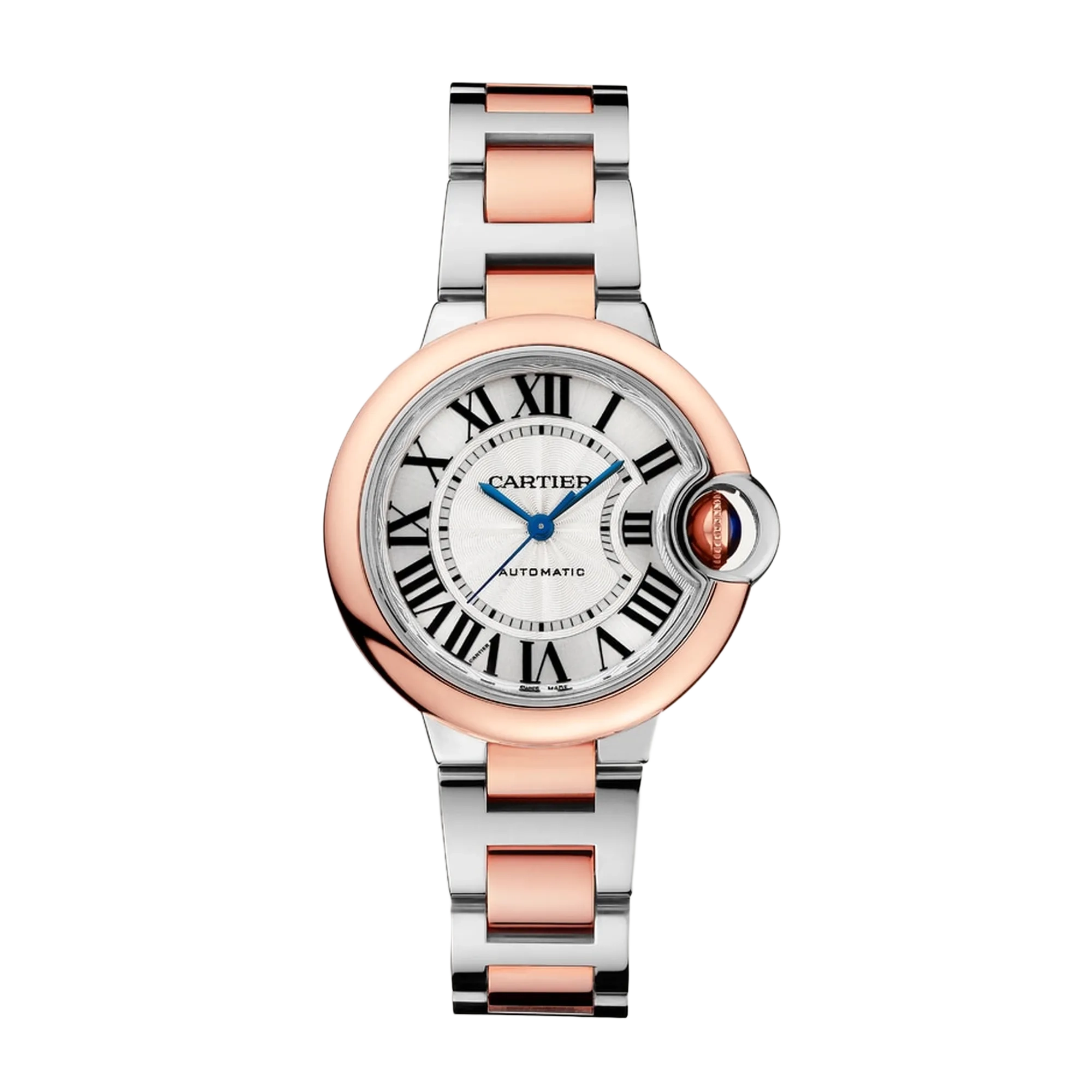 Ballon Bleu de Cartier Rose Gold & Steel Silver Dial 33mm Product Image
