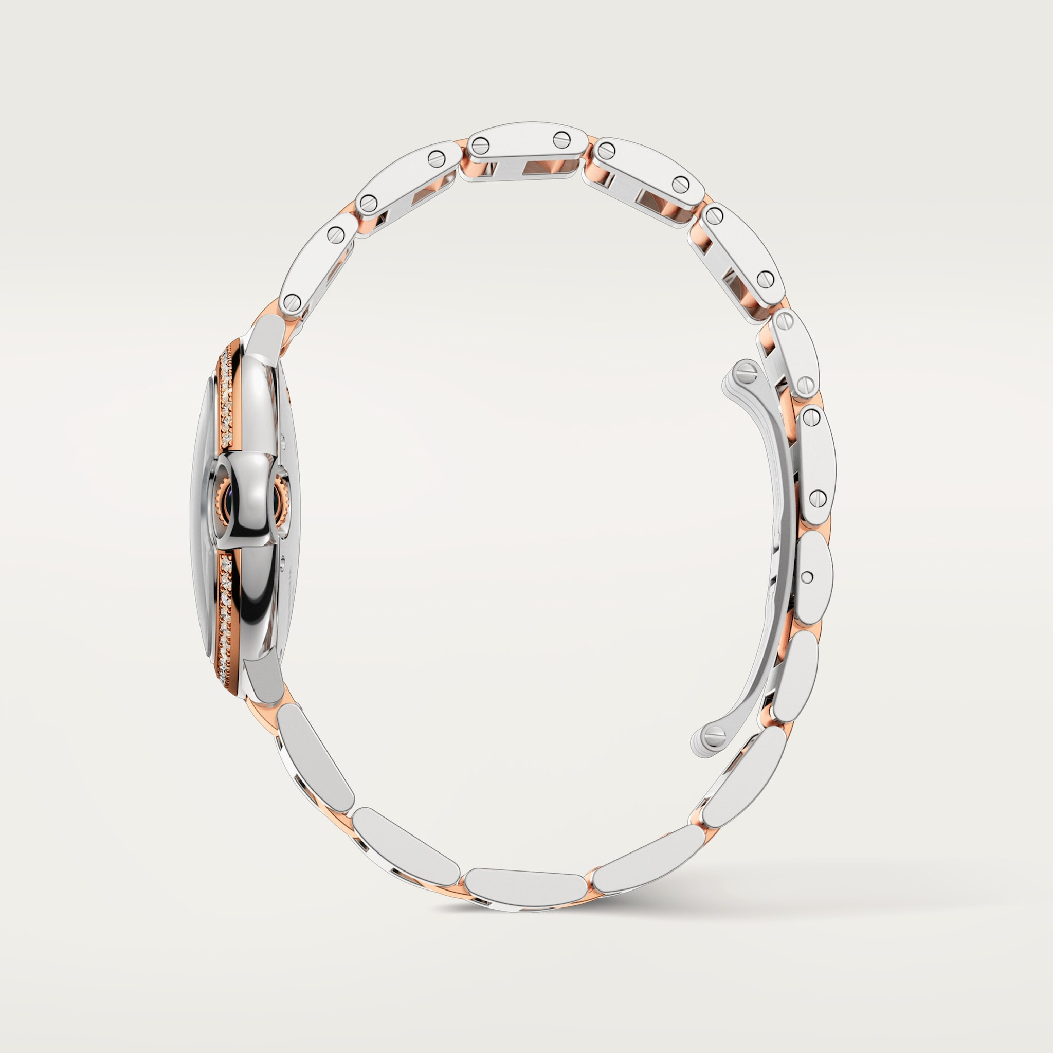 Ballon Bleu de Cartier Rose Gold & Steel Diamond Silver Dial 33mm Product Image 4