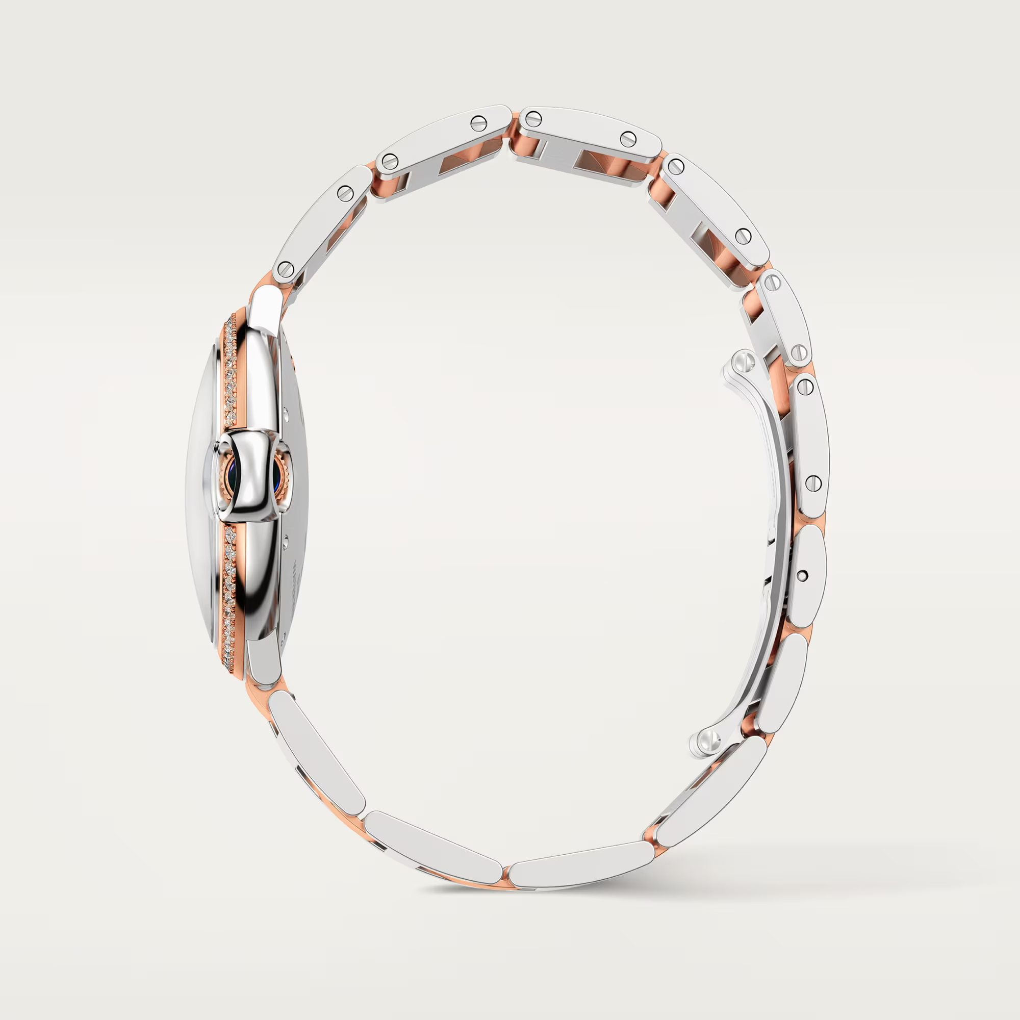 Ballon Bleu de Cartier Rose Gold & Steel Diamond Silver Dial 36mm Product Image 4