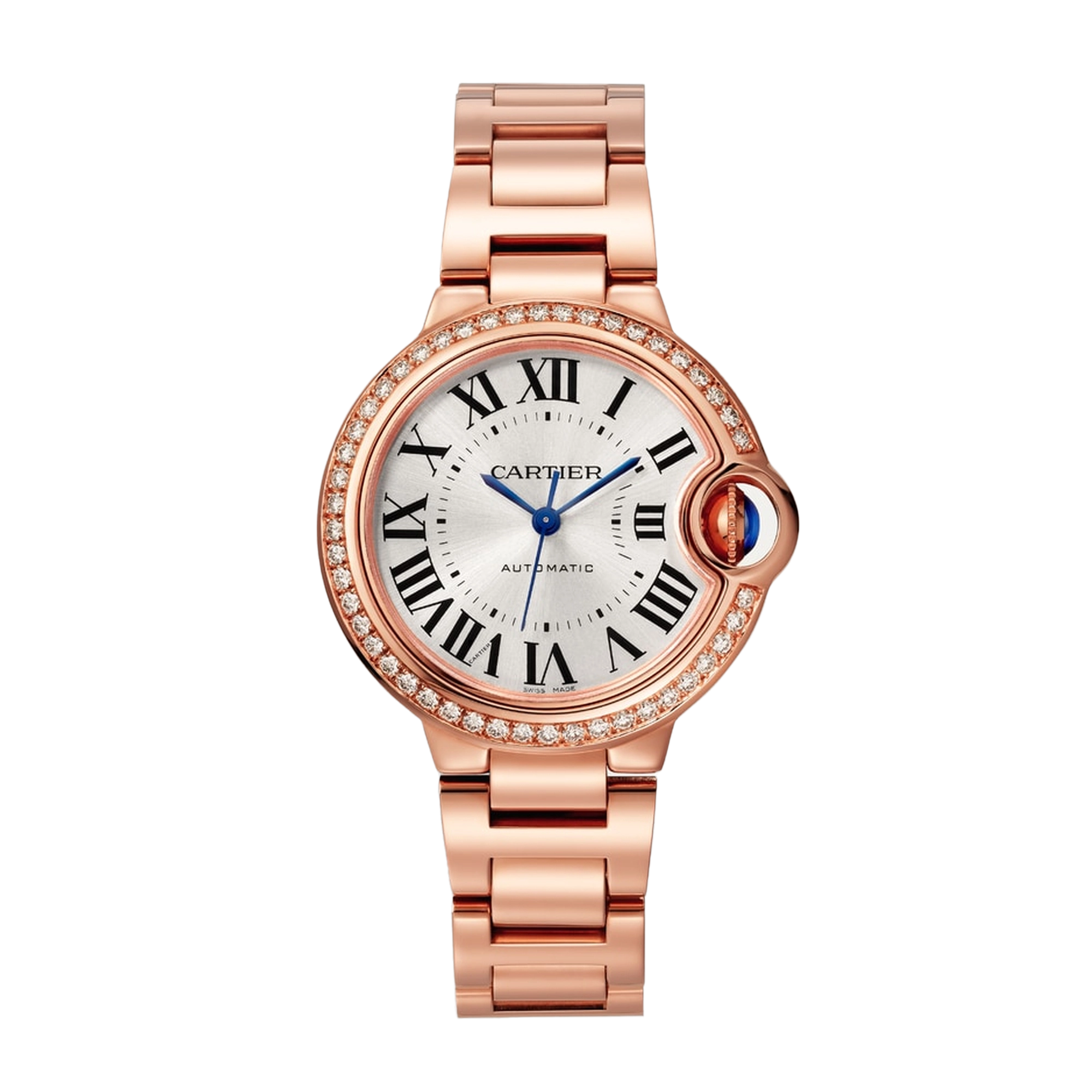 Ballon Bleu de Cartier Rose Gold Diamond Silver Dial 33mm Product Image