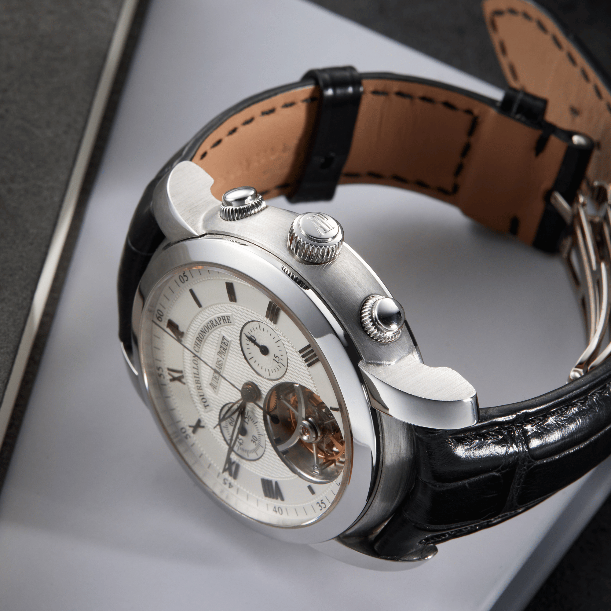 Jules Audemars Tourbillon Chronograph White Gold Silver Dial Product Image