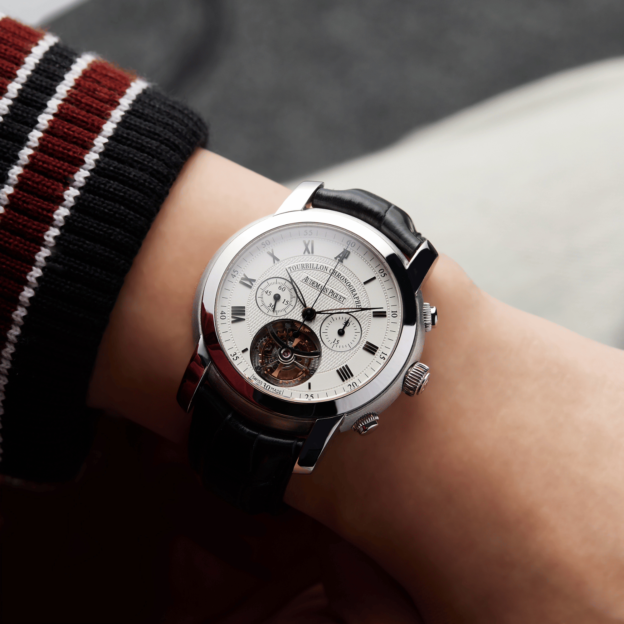 Jules Audemars Tourbillon Chronograph White Gold Silver Dial Product Image