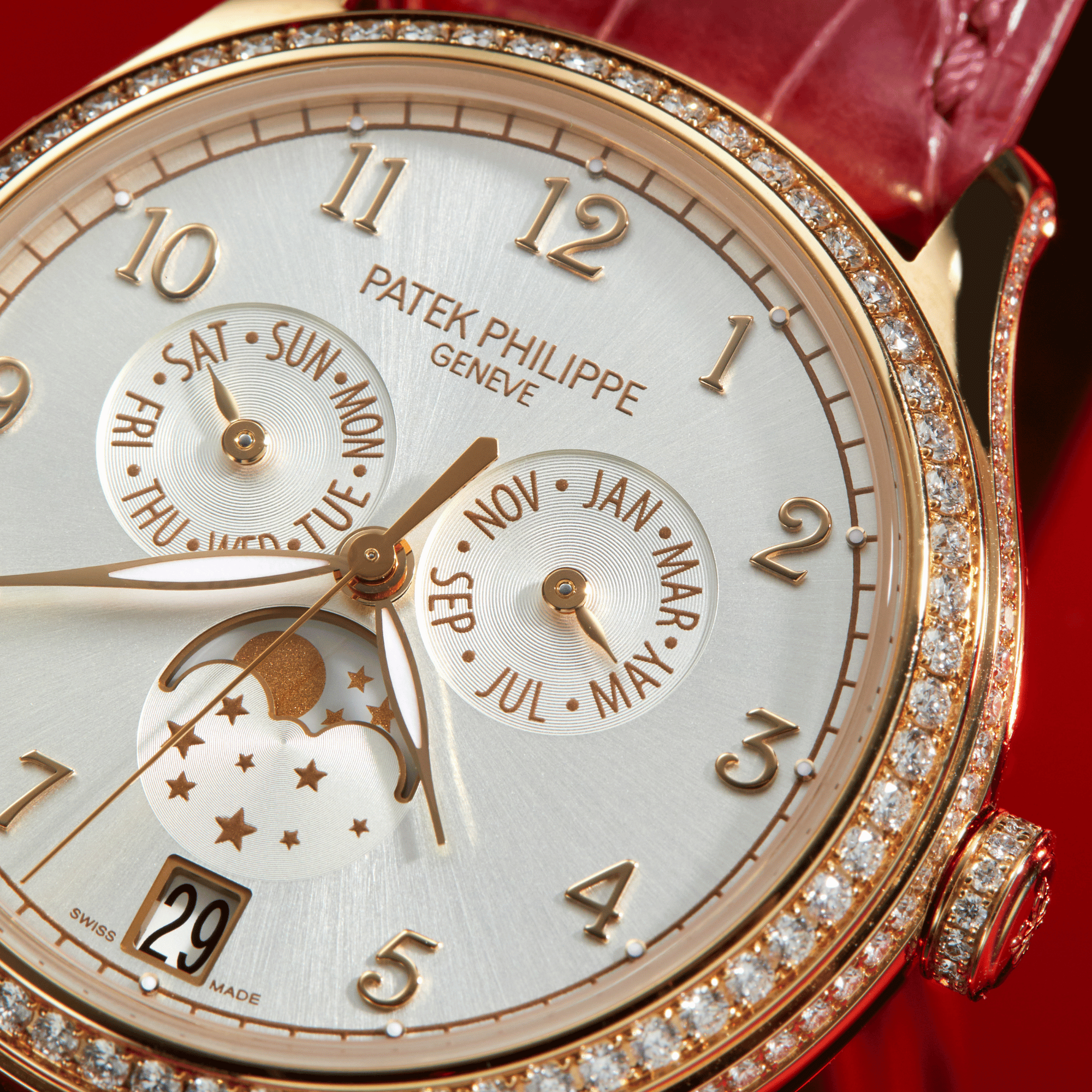 Annual Calendar Rose Gold Diamond Silver Dial 38mm Product Image