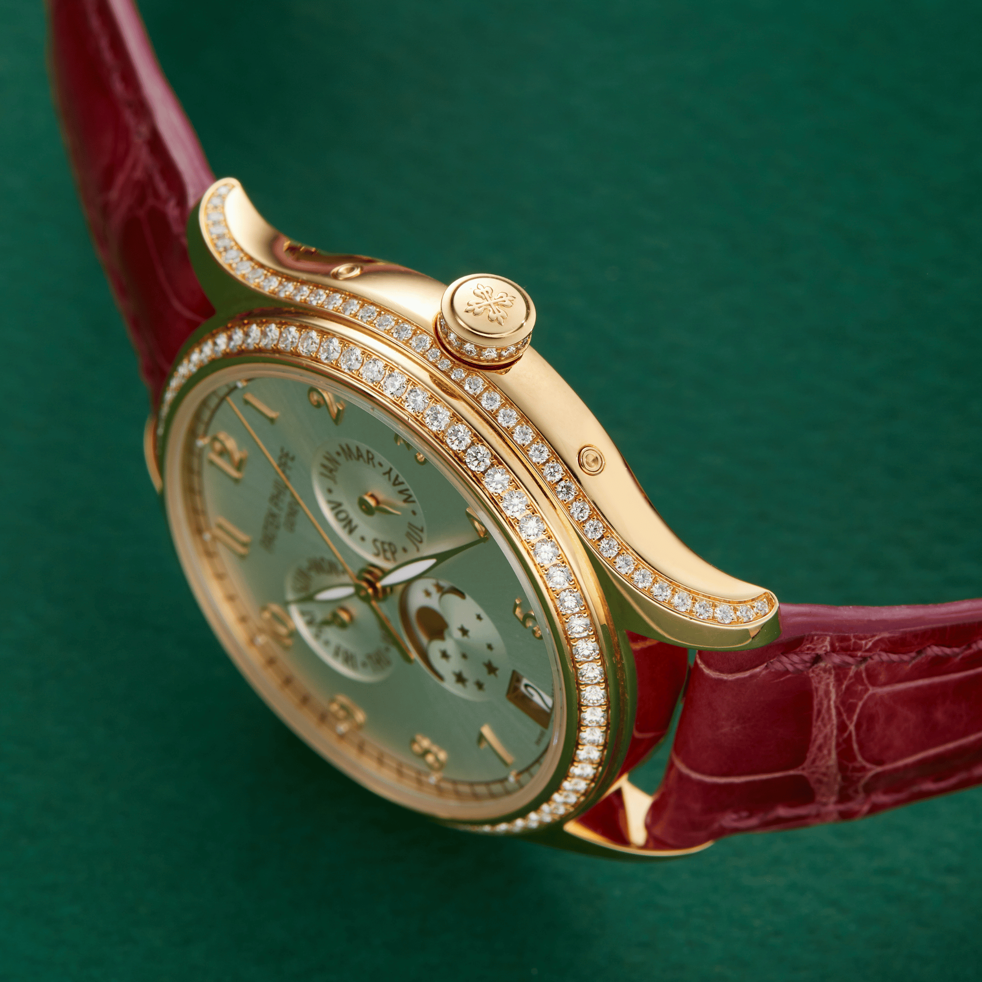 Annual Calendar Rose Gold Diamond Silver Dial 38mm Product Image