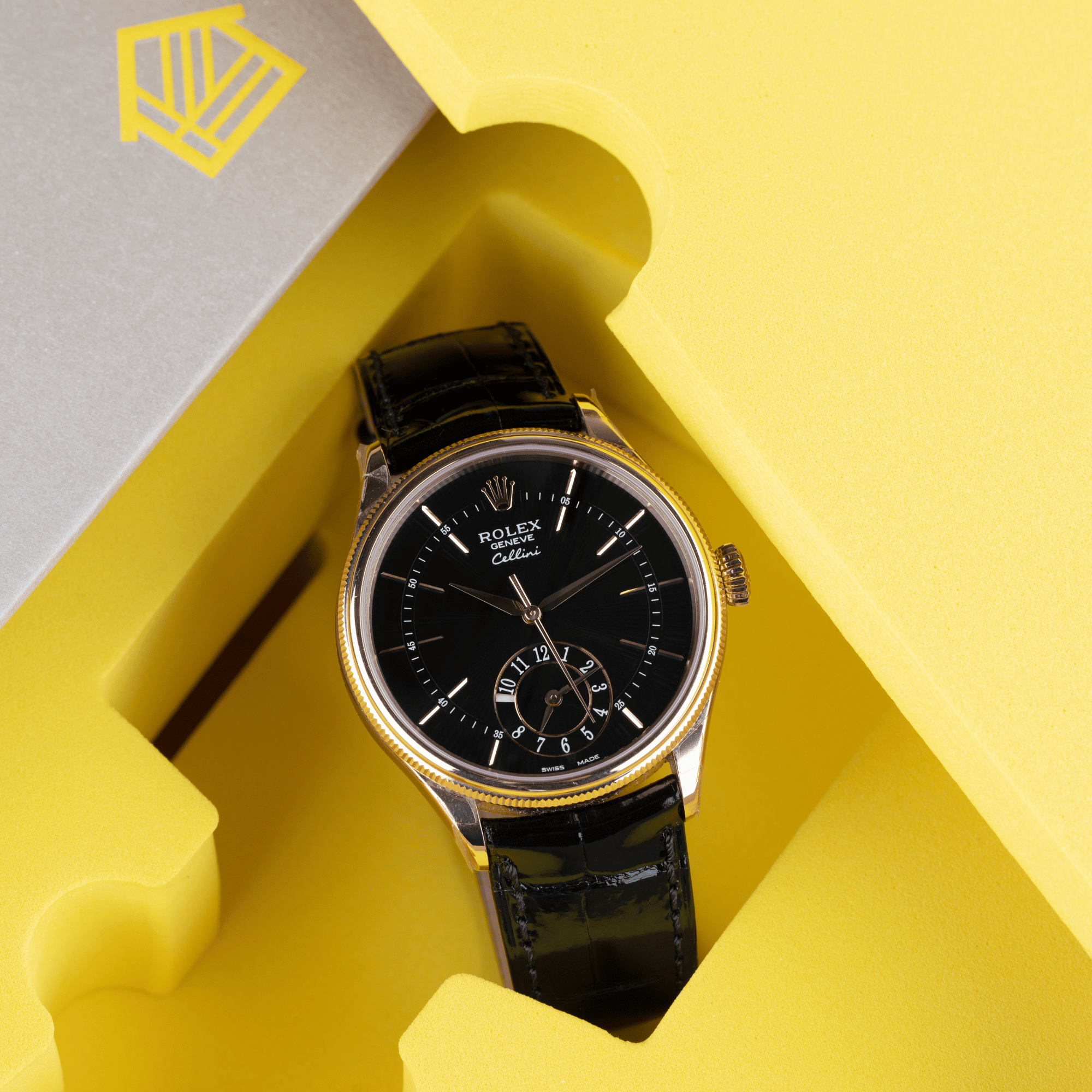 Cellini Dual Time Rose Gold Black Dial 39mm Product Image