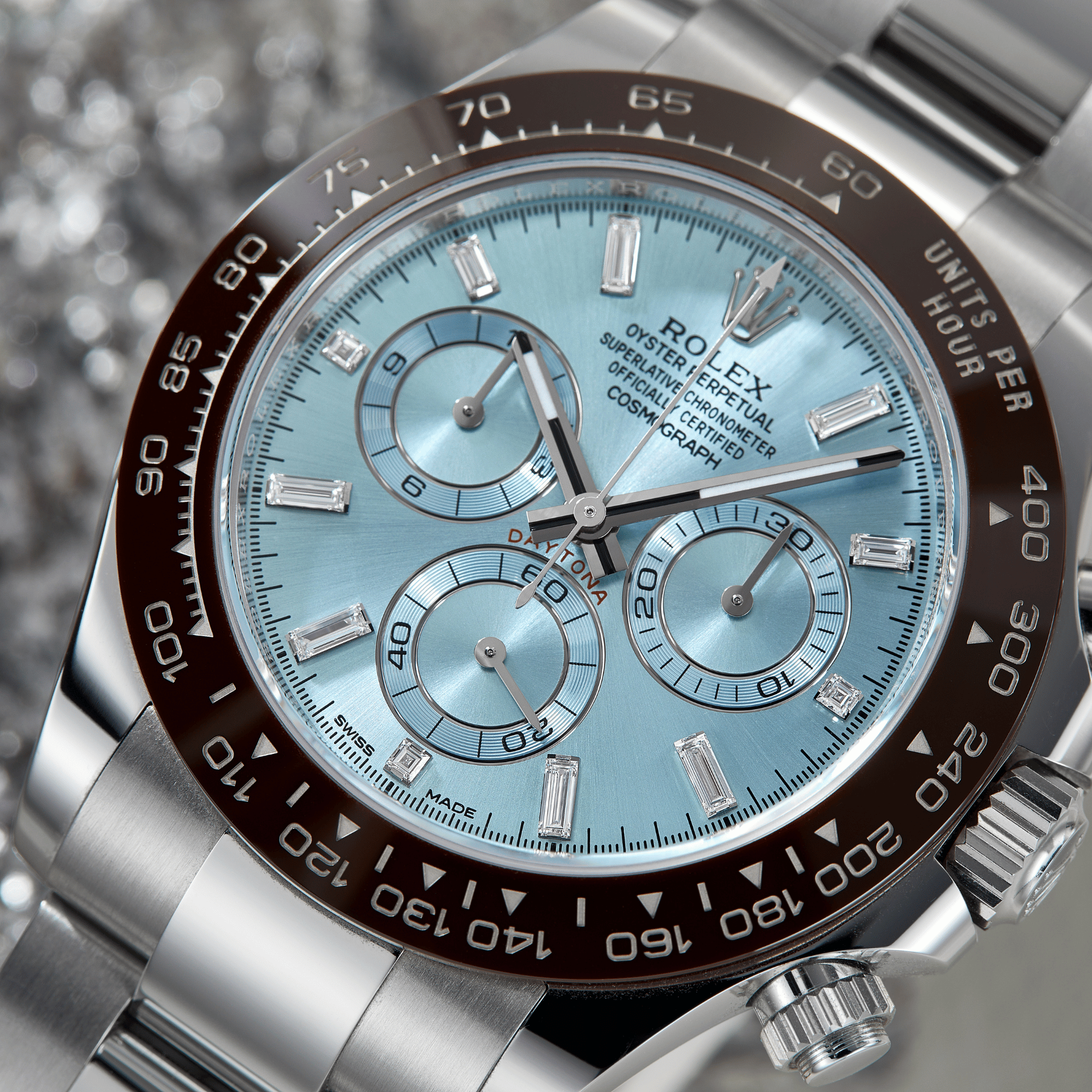 Daytona Platinum Baguette Ice Blue Dial 40mm Product Image 1