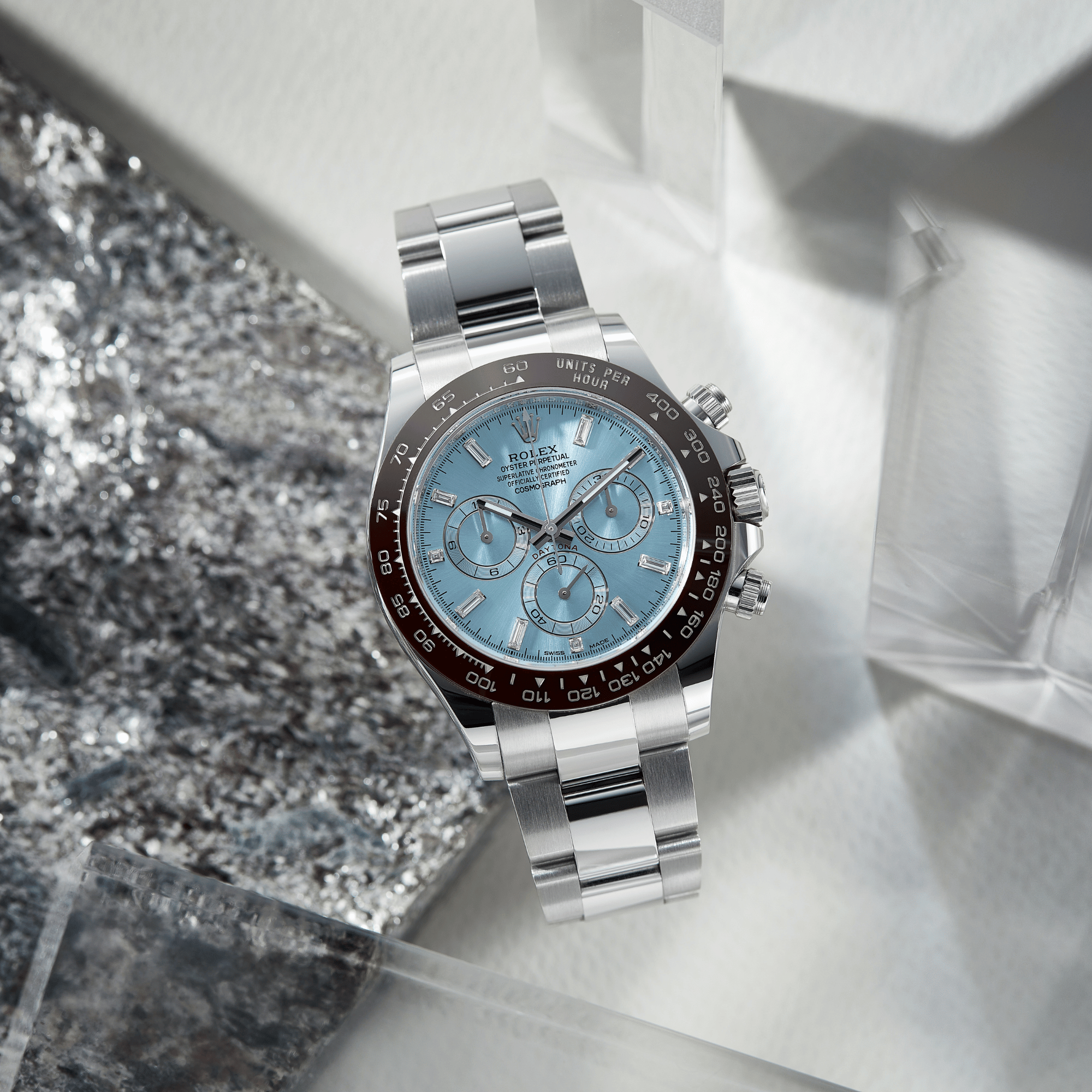 Daytona Platinum Baguette Ice Blue Dial 40mm Product Image 2