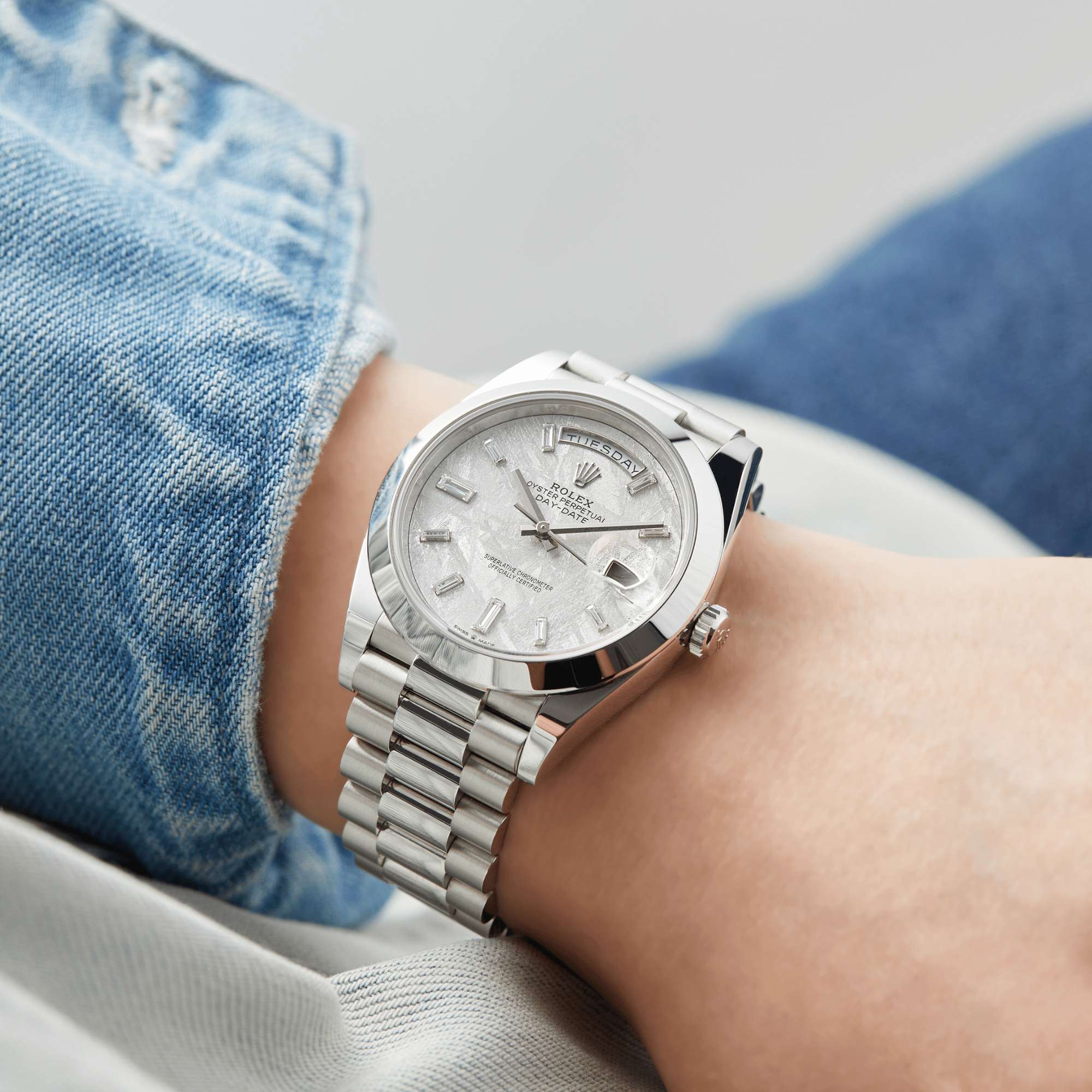 Day-Date Platinum Diamond Meteorite Dial 40mm Product Image 6