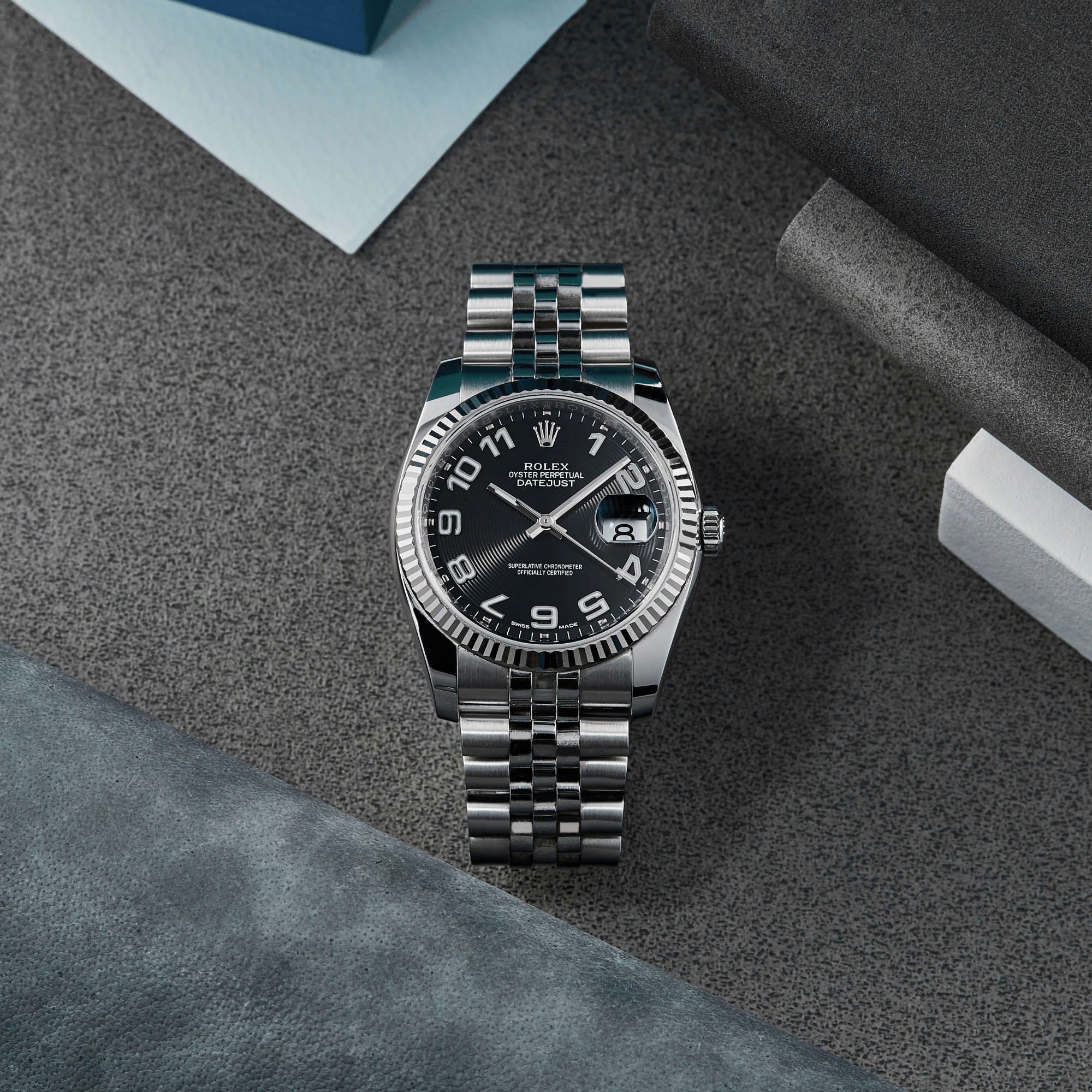 Datejust Red Date Steel Jubilee Black Dial 36mm Product Image