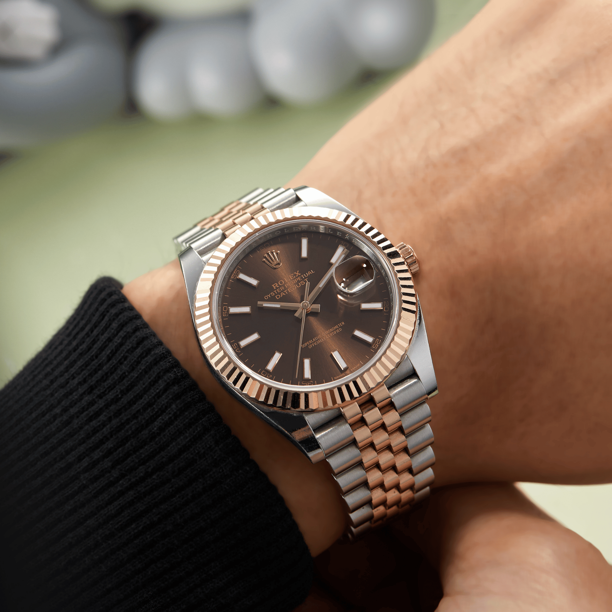 Datejust Rose Gold & Steel Jubilee Brown Dial 41mm Product Image 12
