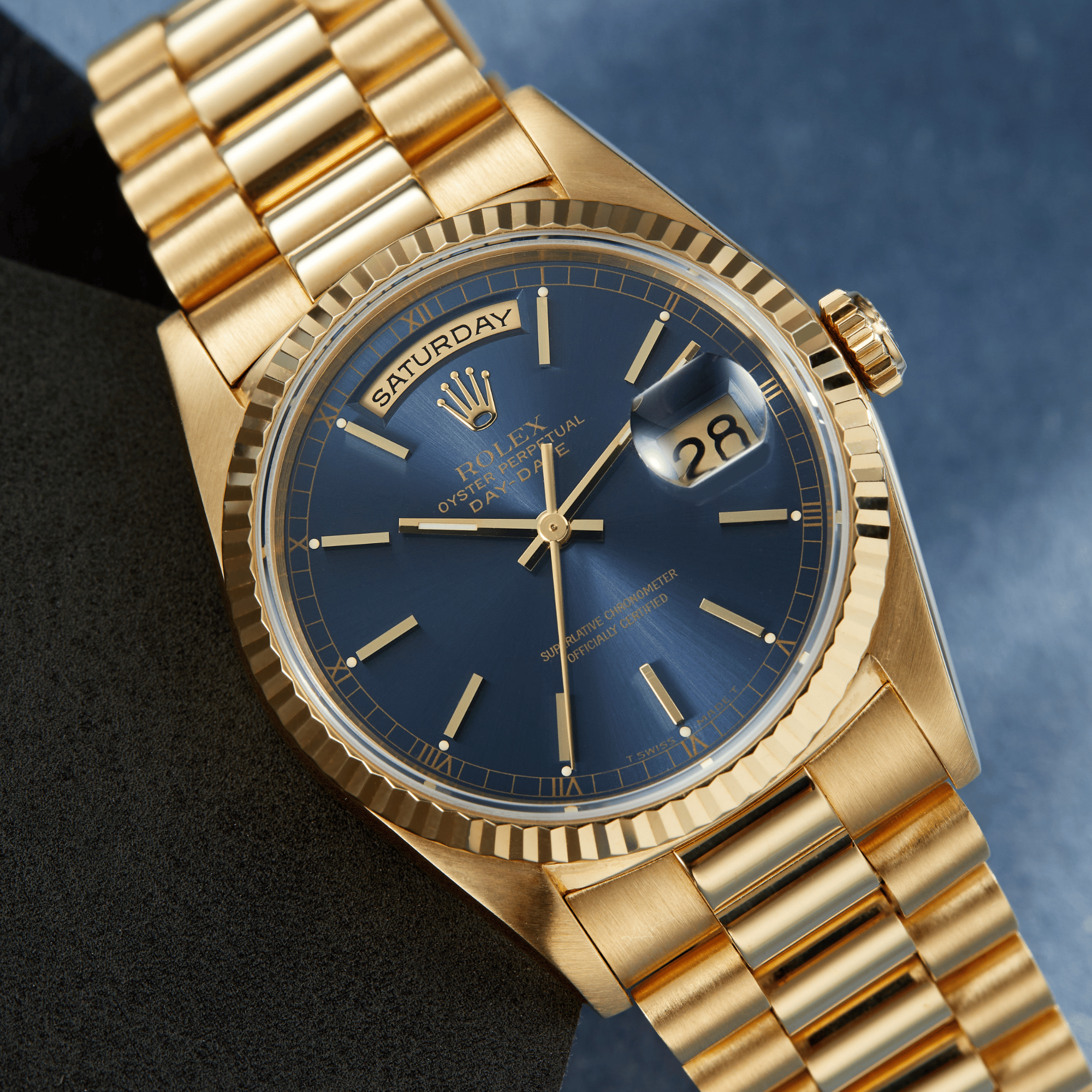 Day-Date W Series Yellow Gold Blue Dial 36mm Product Image 1
