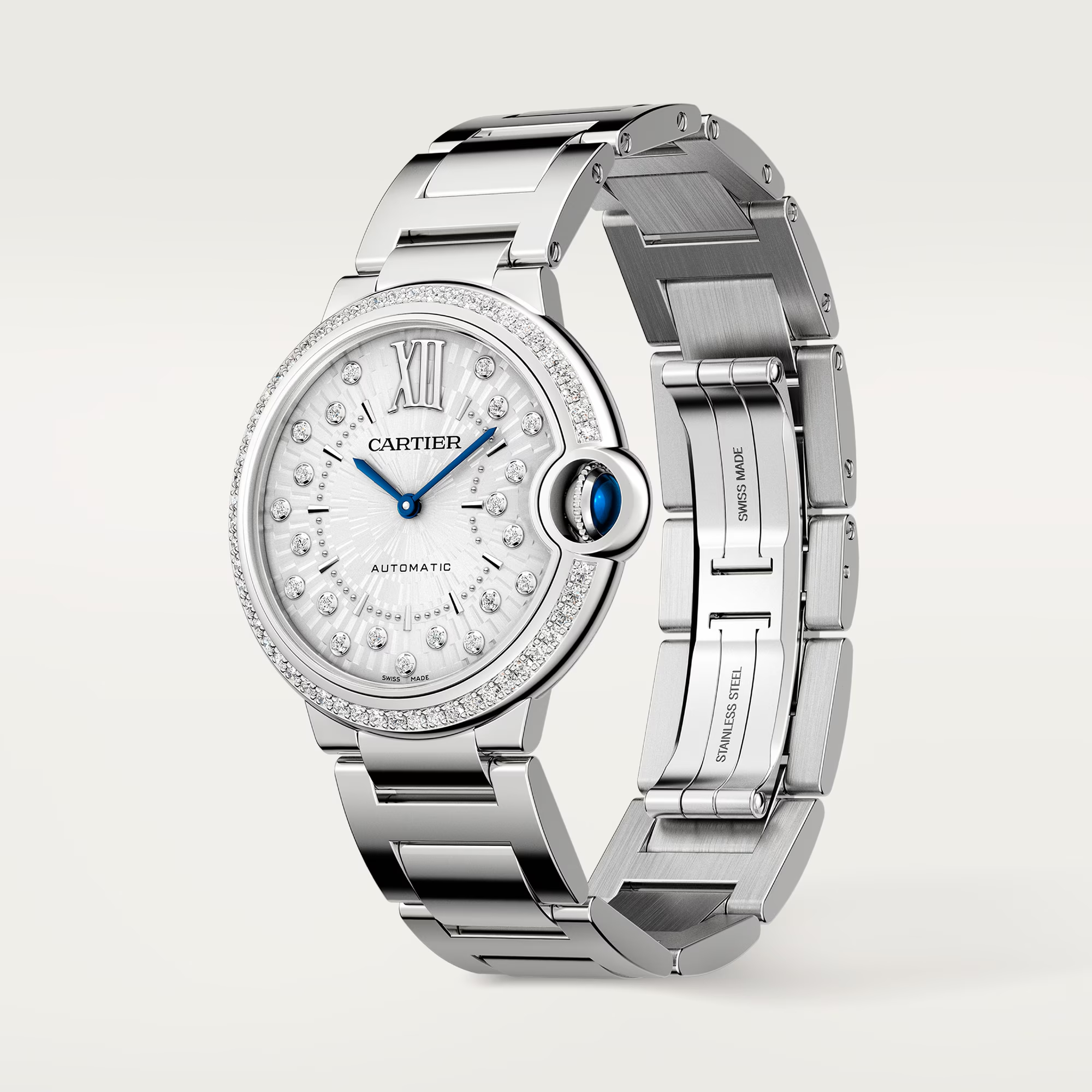 Ballon Bleu de Cartier Steel Diamond Silver Dial 36mm Product Image 2