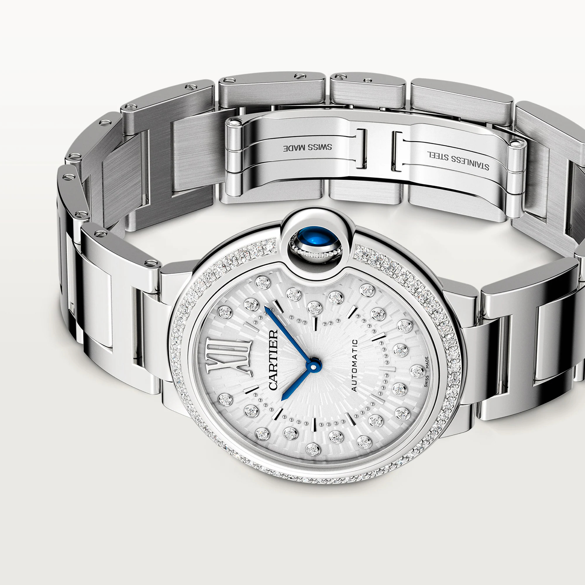 Ballon Bleu de Cartier Steel Diamond Silver Dial 36mm Product Image 3