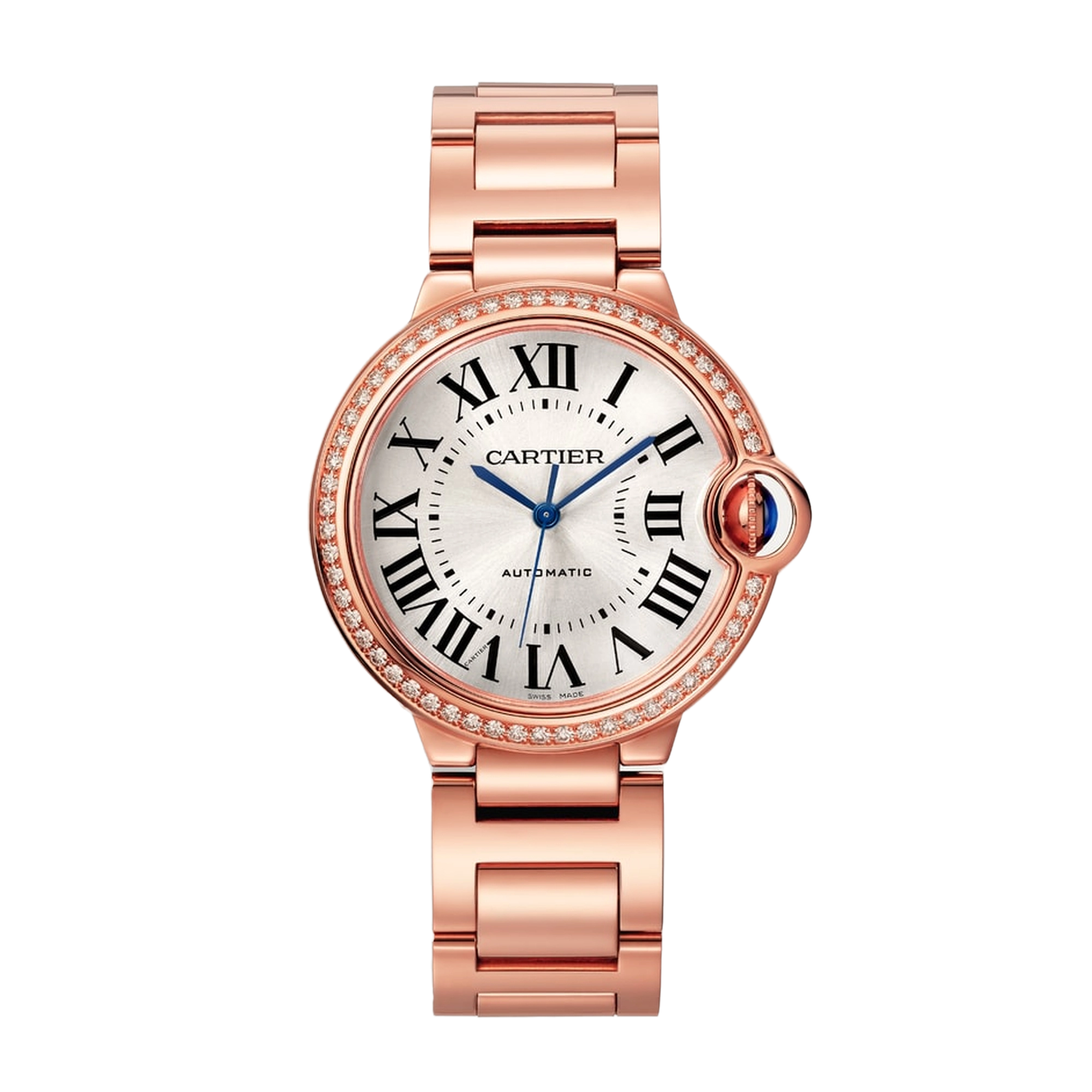 Ballon Bleu de Cartier Rose Gold Diamond Silver Dial 36mm Product Image
