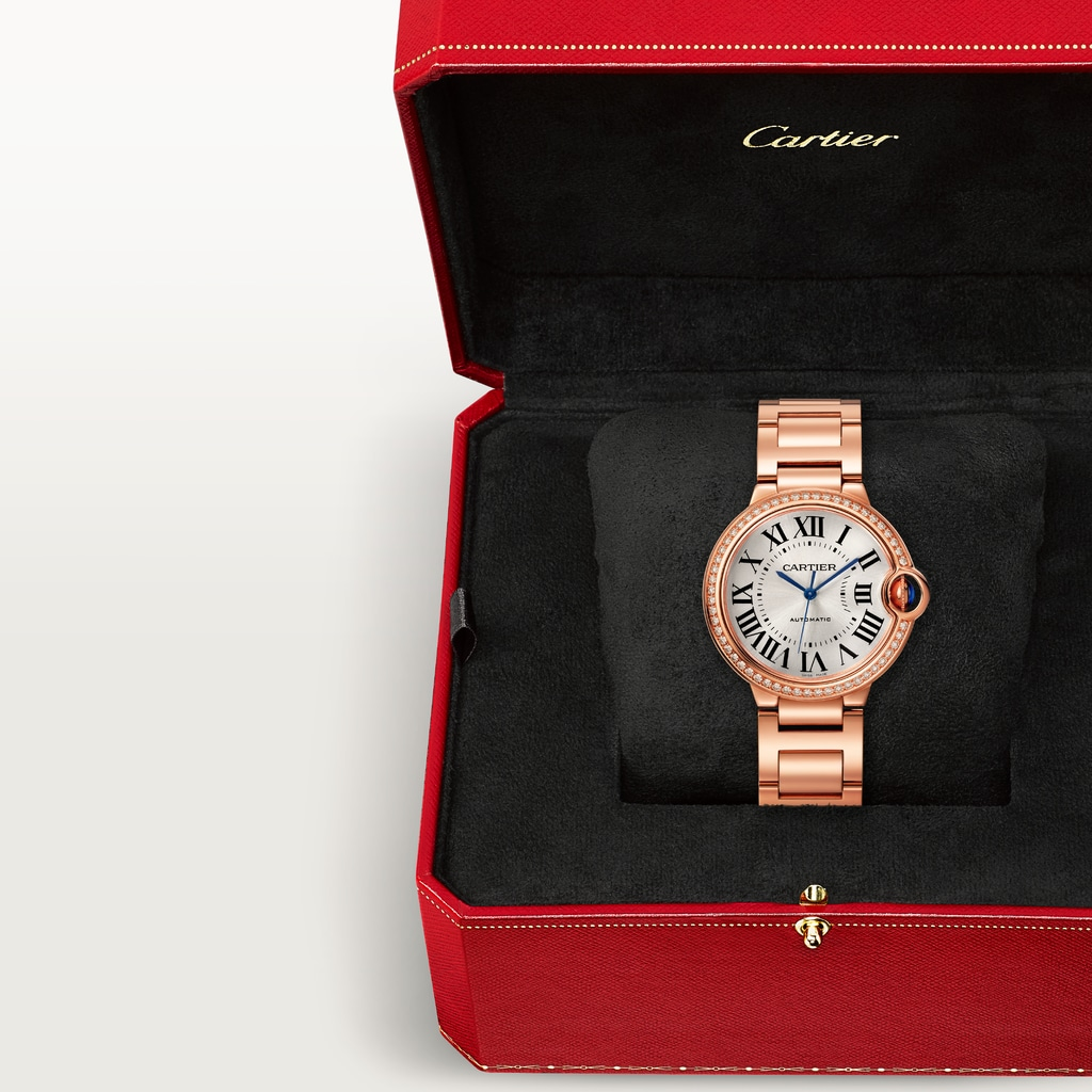 Ballon Bleu de Cartier Rose Gold Diamond Silver Dial 36mm Product Image 6