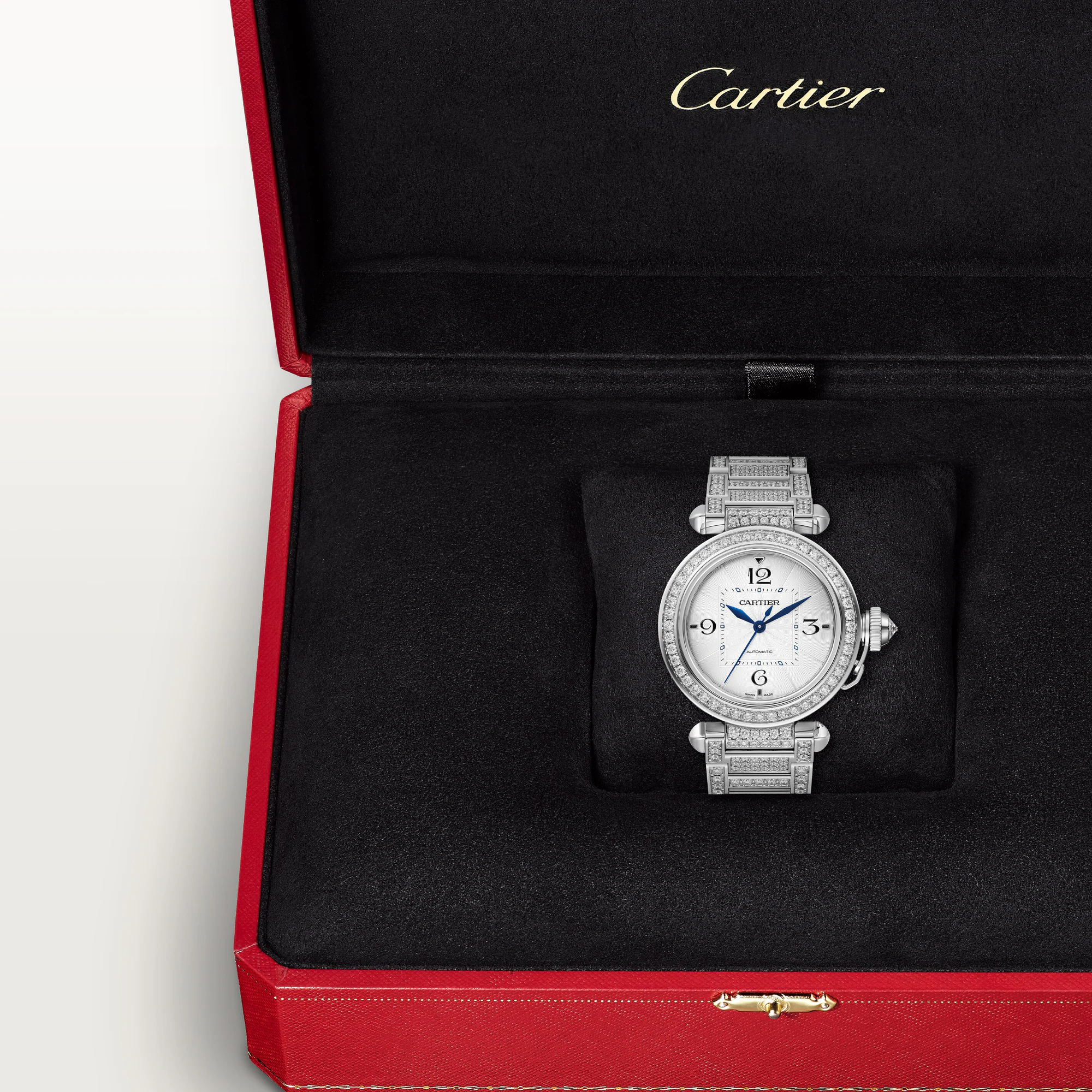 Pasha de Cartier White Gold Diamond Silver Dial 35mm Product Image 6