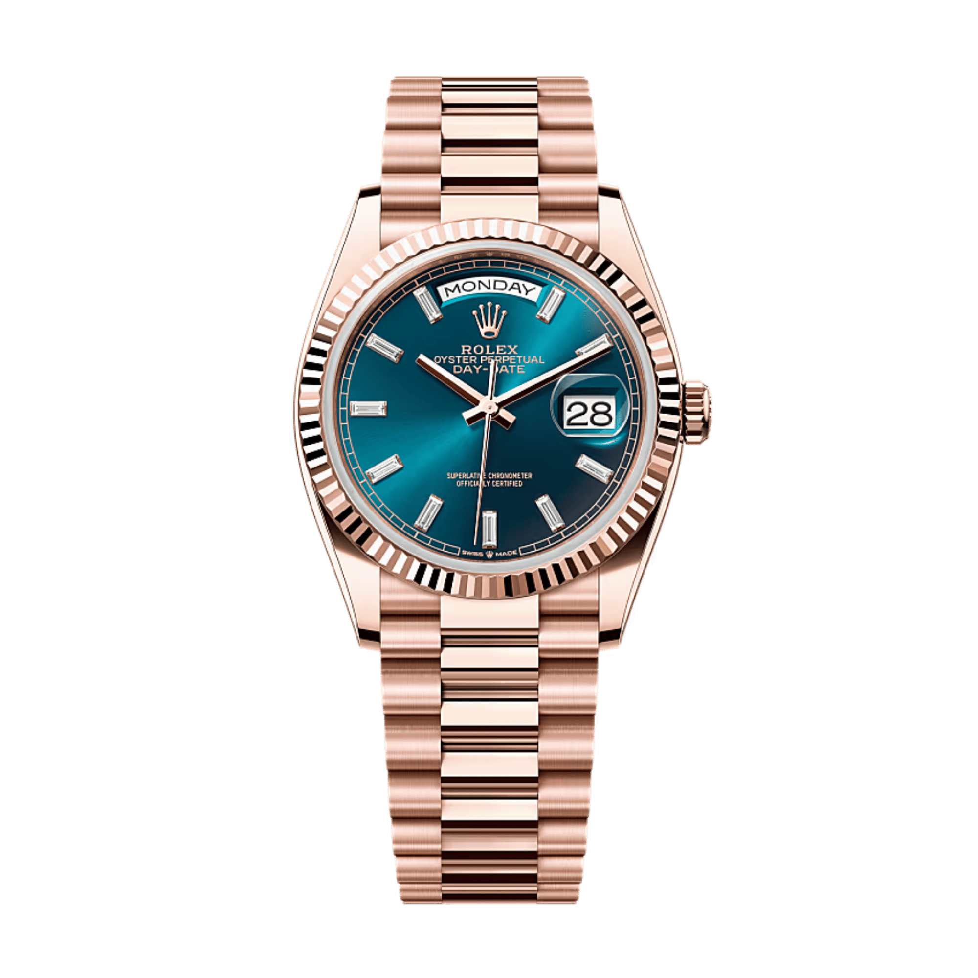 Day-Date Rose Gold Blue Dial 36mm Product Image