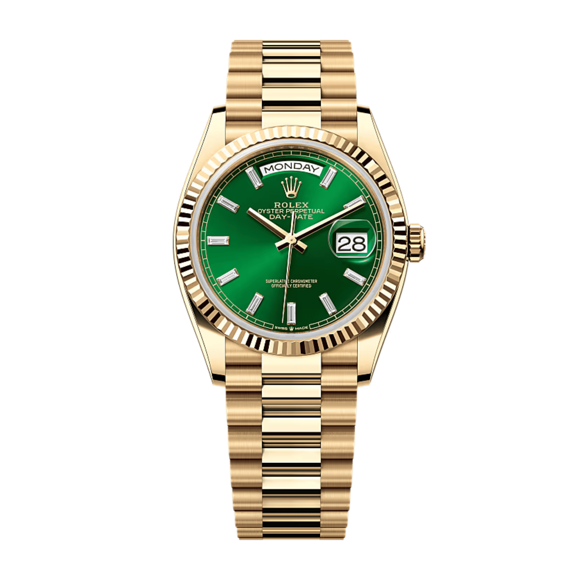 Rolex Day-Date Yellow Gold Green Dial 36mm 128238-0130 - Make an