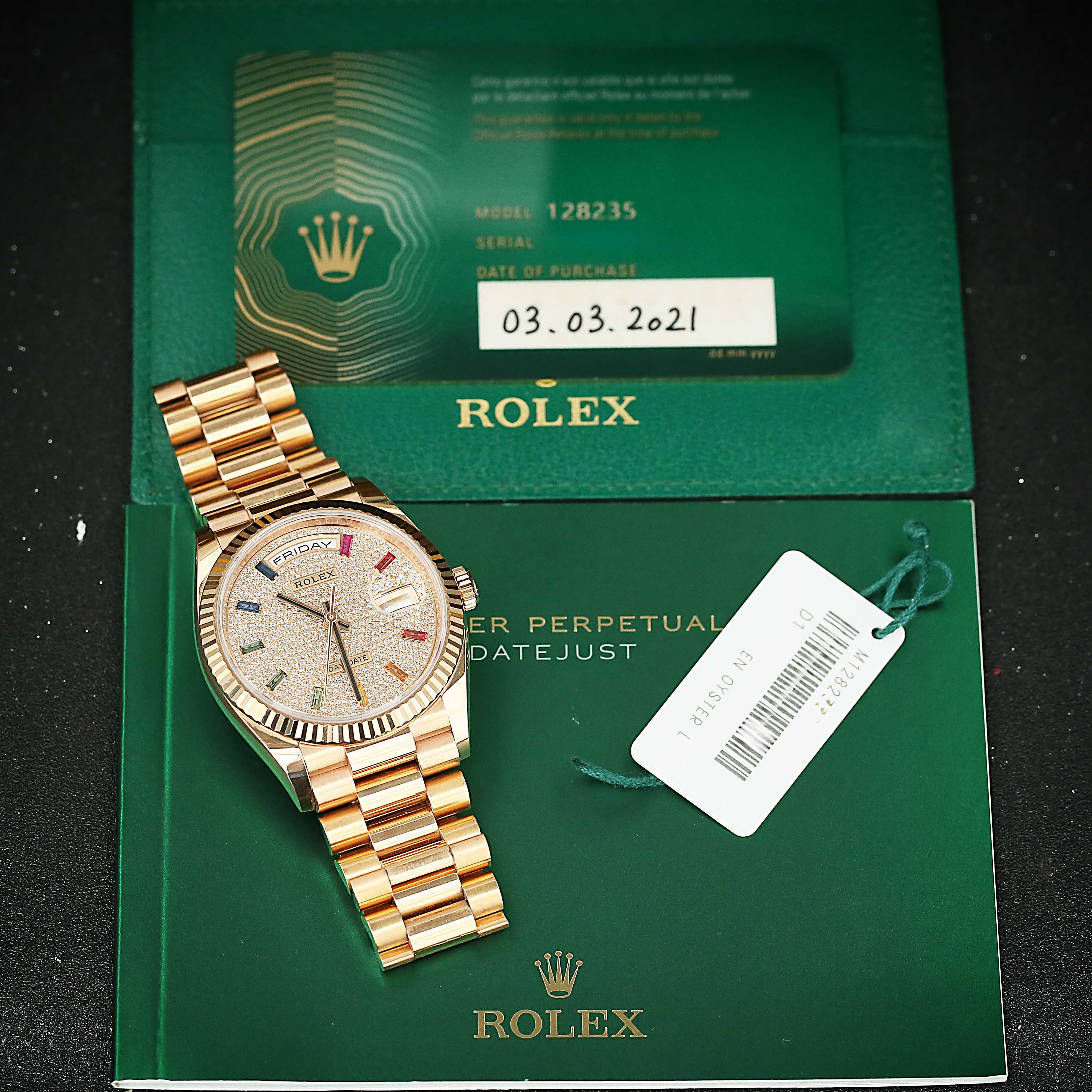 Day-Date Rose Gold Pave Dial 36mm Product Image 7