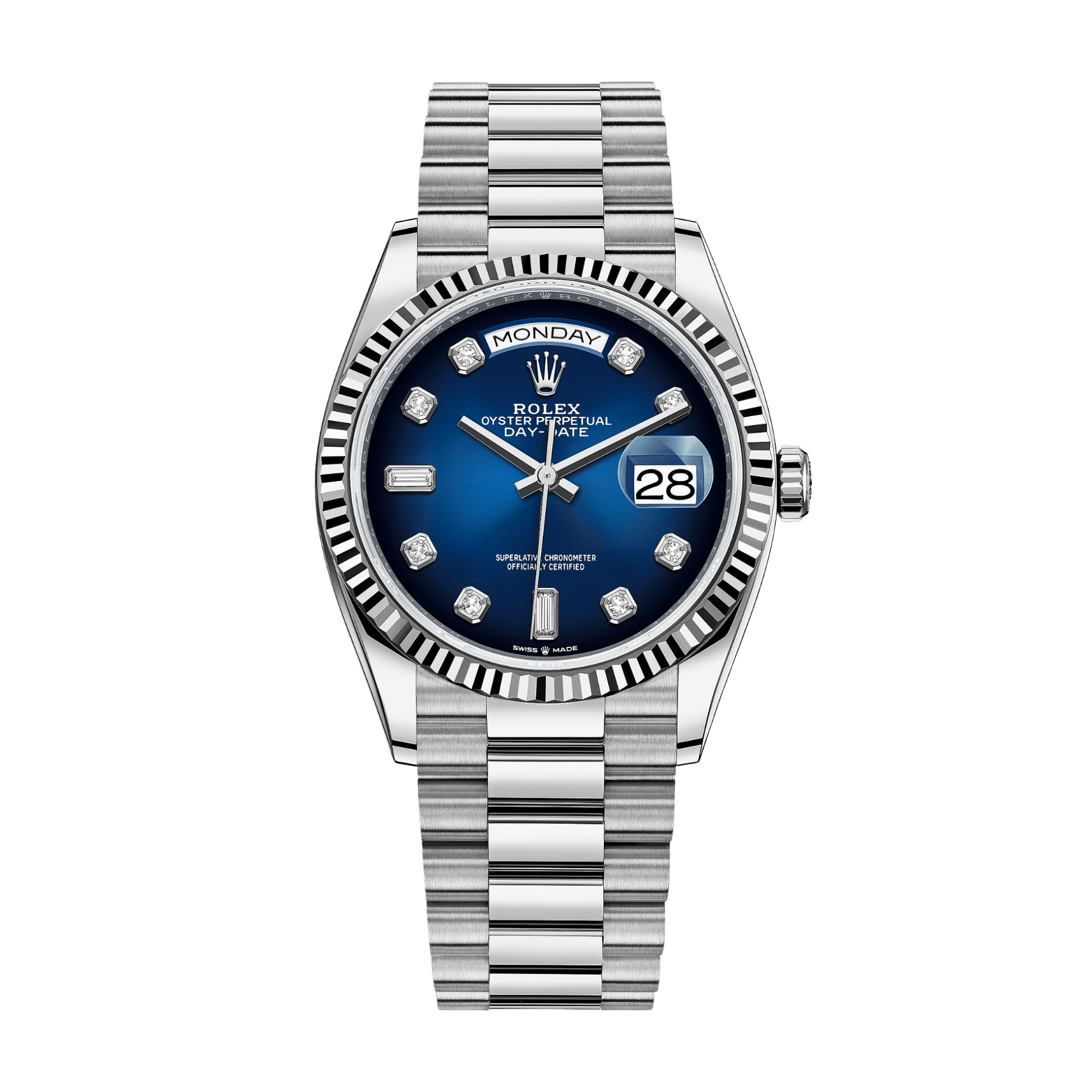Day-Date 36 White Gold Blue Ombré Dial 36mm Product Image