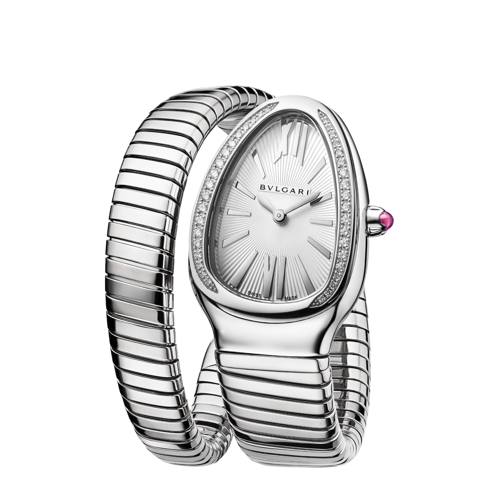 Serpenti Tubogas Steel Diamond Silver Dial 35mm Product Image 2
