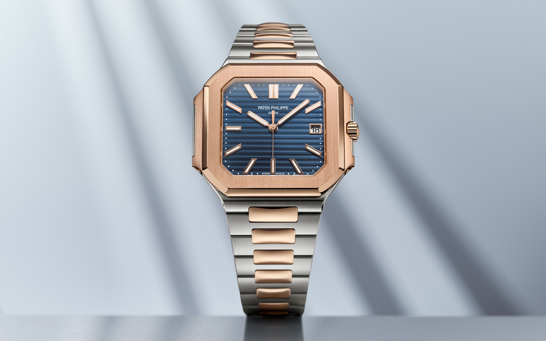 Cubitus Date Rose Gold & Steel Blue Dial 45mm Product Image 1