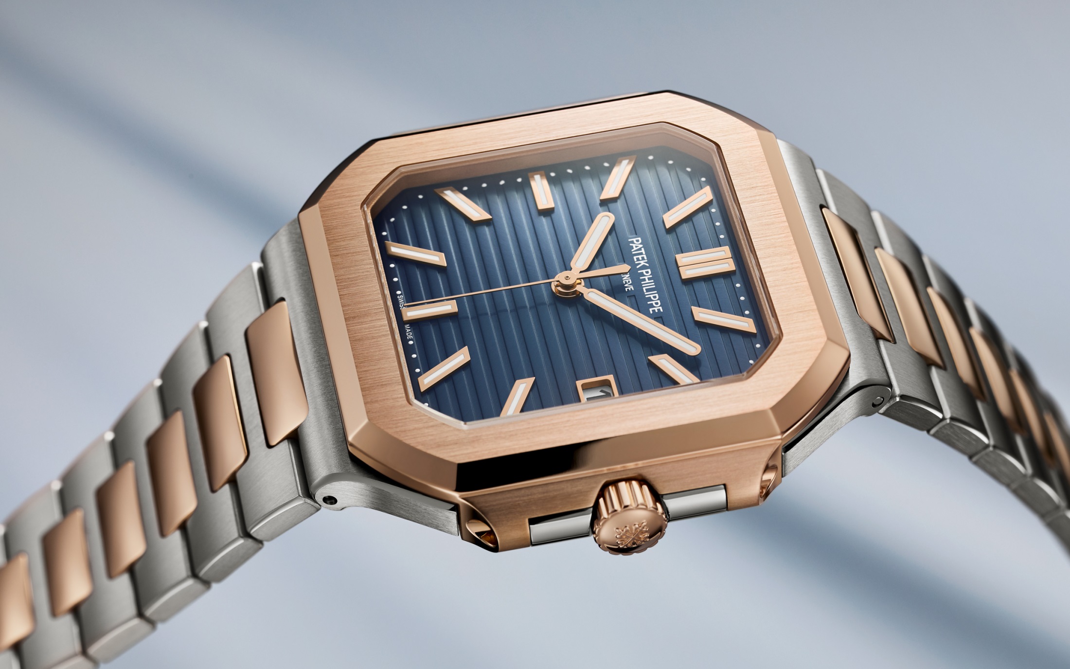 Cubitus Date Rose Gold & Steel Blue Dial 45mm Product Image 2